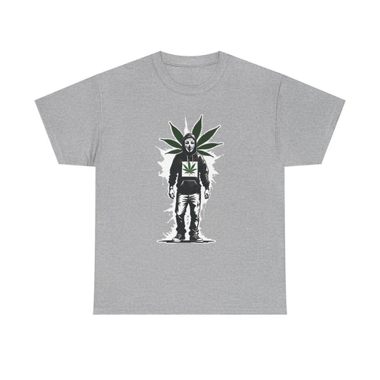 420 Stencil Graphic Tee — Leaf Hoodie Silhouette Shirt