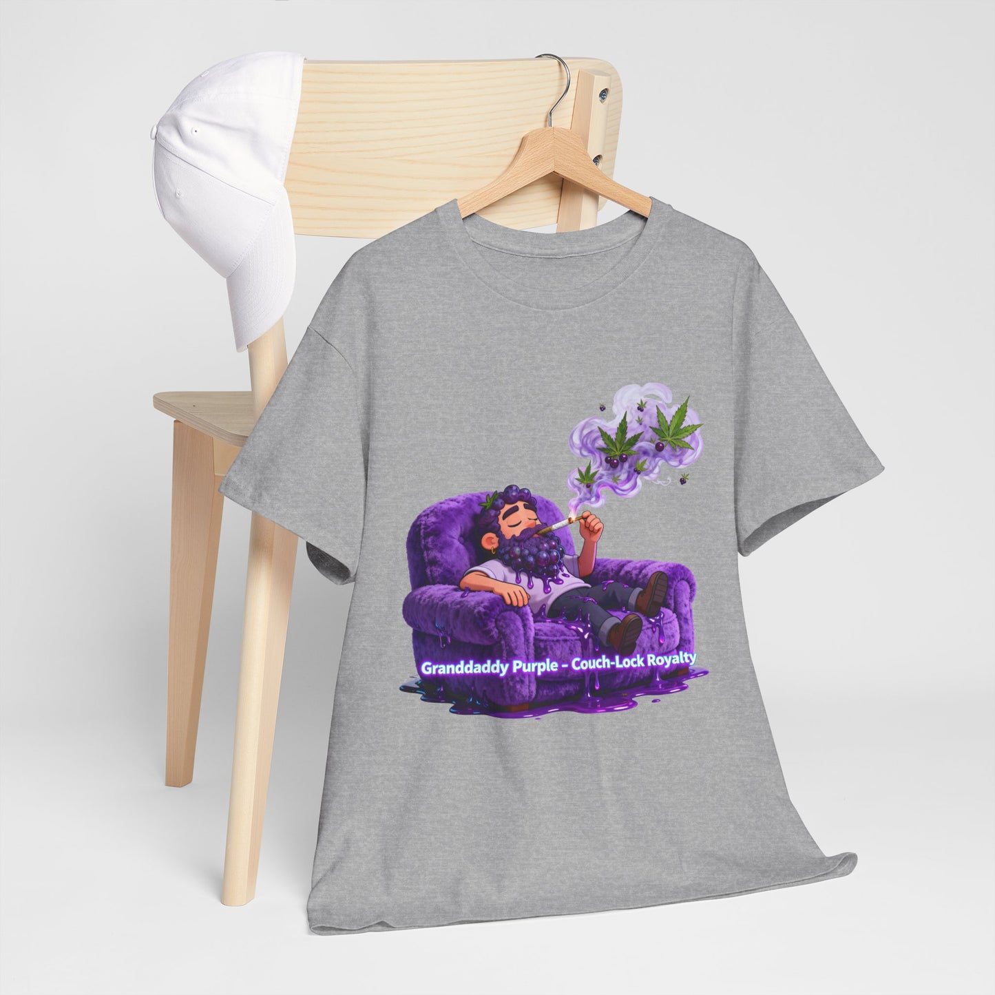 Couchlock Purple T‑Shirt — 'Couchlock Purple • Couch Back Slayin'' Relaxed Weed Vibe Tee
