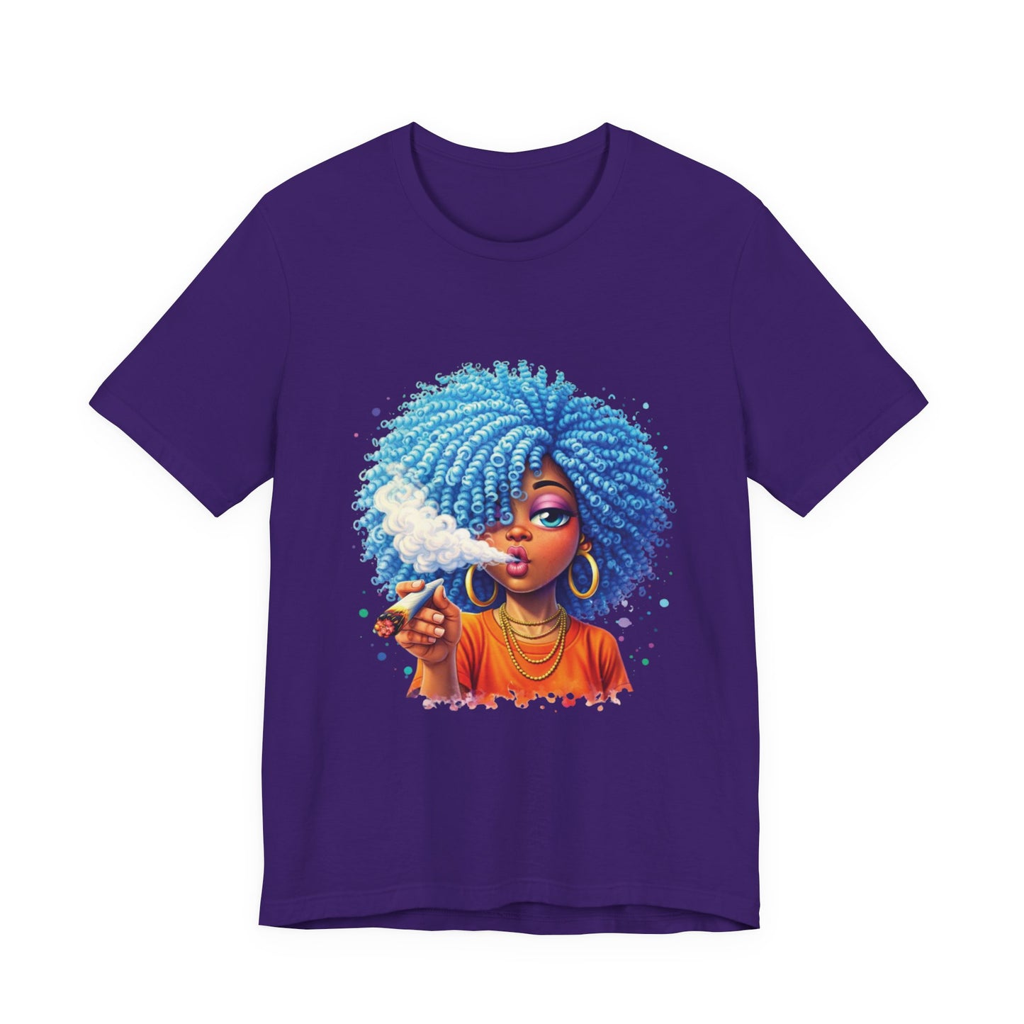 Afro Puff Vibes T-Shirt — Cool Blue Hair Graphic Tee