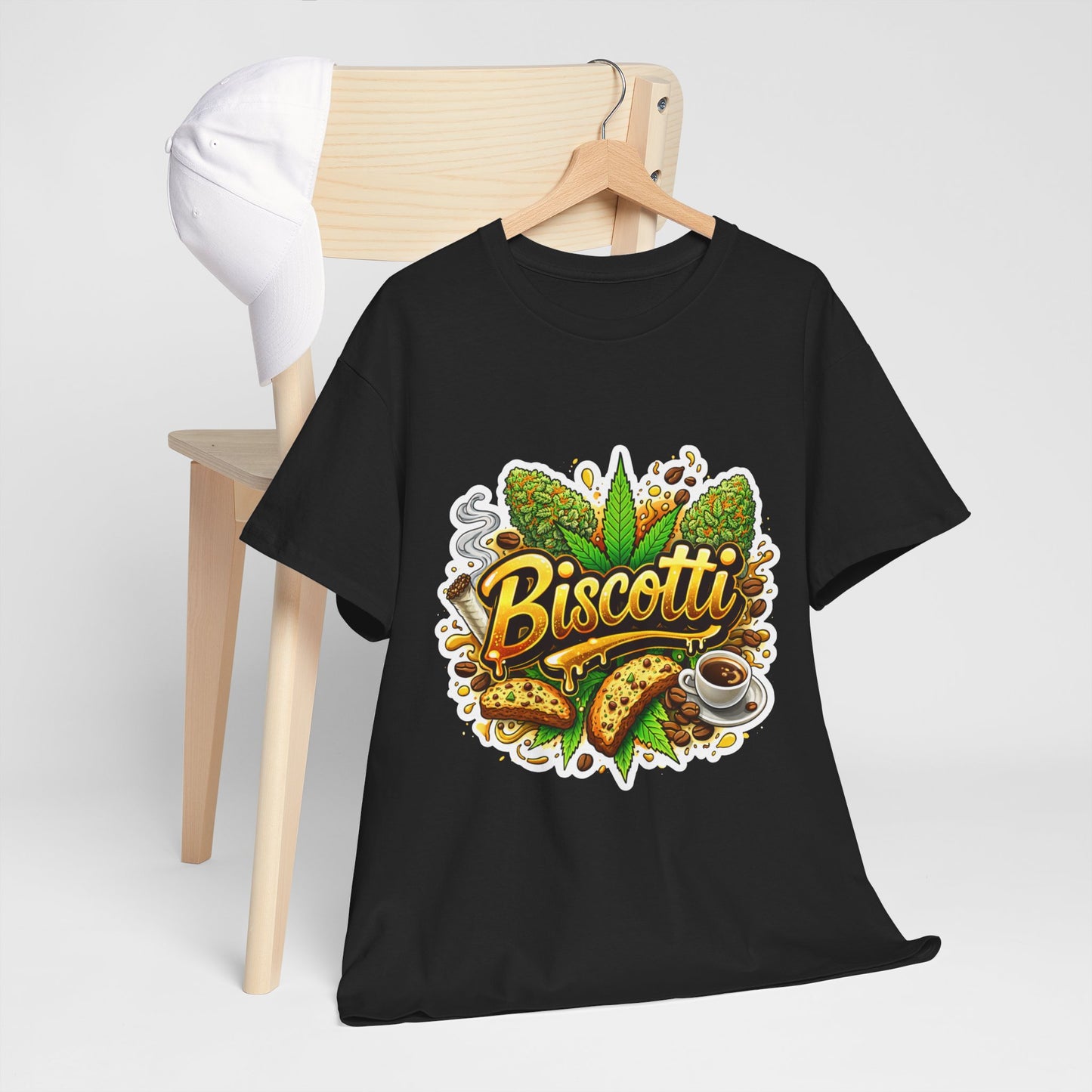 Biscotti Graphic Tee — Vintage Coffee & Biscuit Lover Shirt