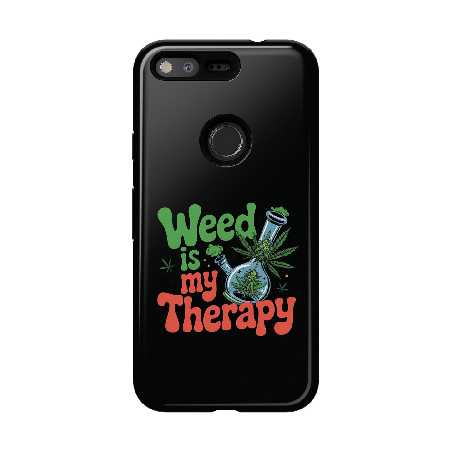 Phone Case — "Weed Is My Therapy" Retro Cannabis Design