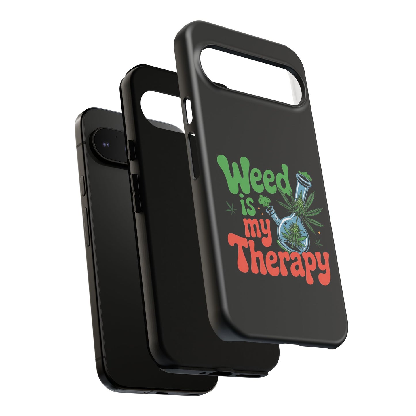 Phone Case — "Weed Is My Therapy" Retro Cannabis Design