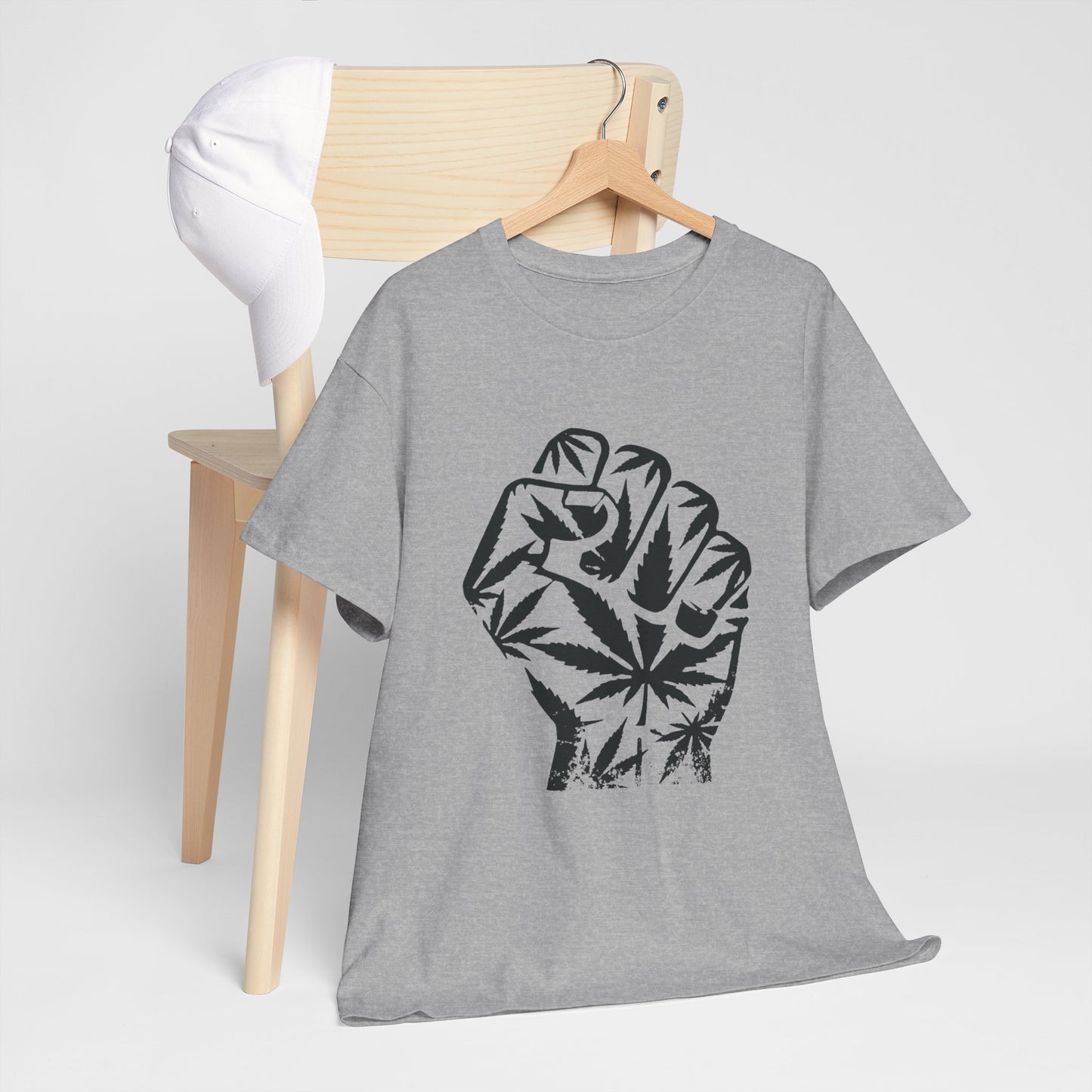 420 Fist T-Shirt — Green Leaf Power Tee
