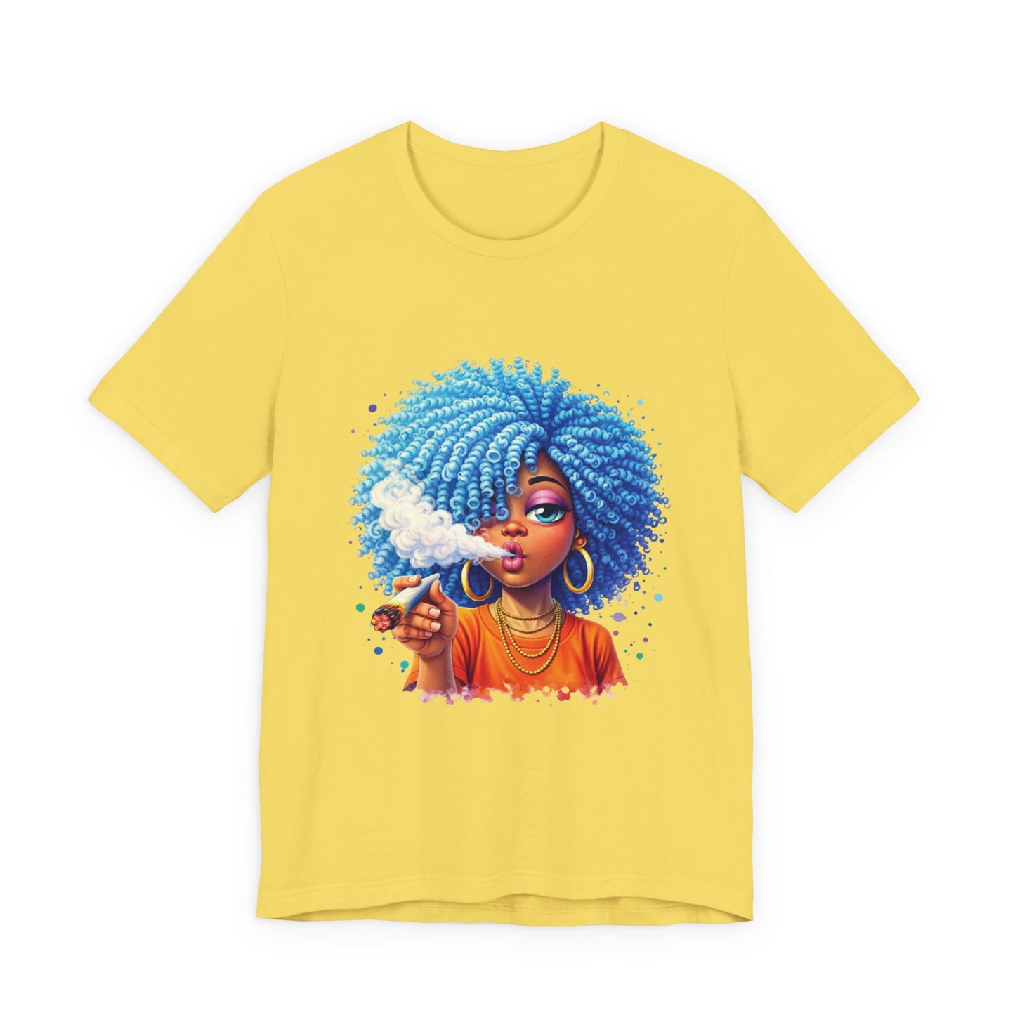 Afro Puff Vibes T-Shirt — Cool Blue Hair Graphic Tee