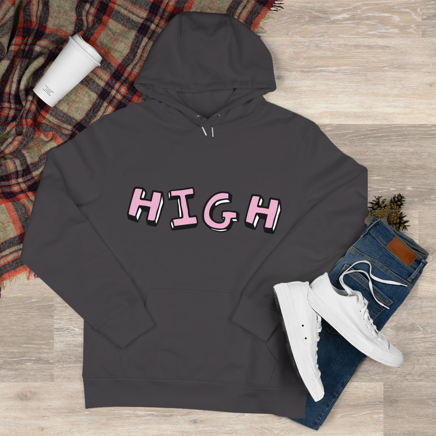 420 Hoodie — "HIGH" Front & "It's 4:20 Baby" Back Graphic Pullover