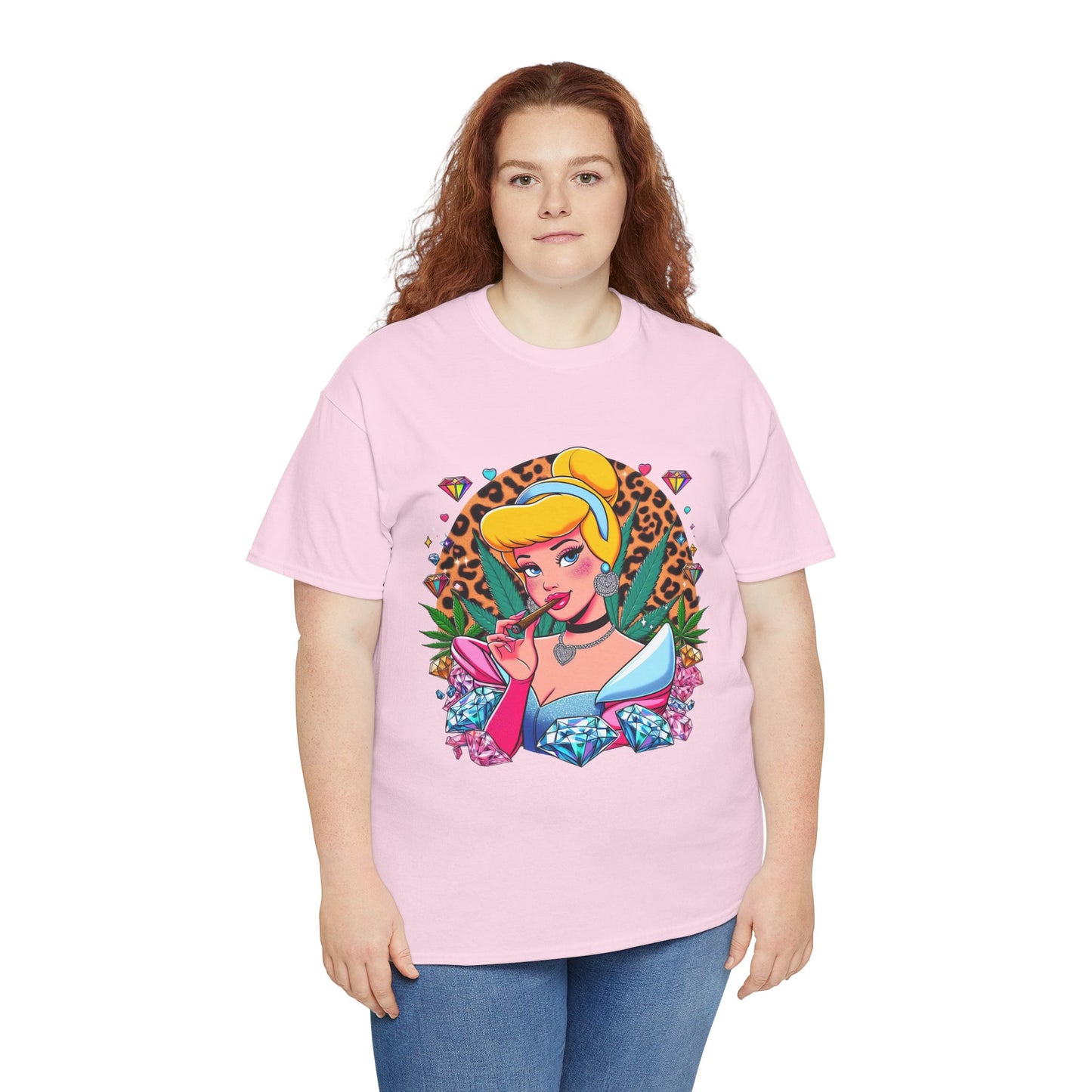 Cinderella Retro Pinup Tee — "Look Like Barbie, Smoke Like Marley" Graphic T‑Shirt