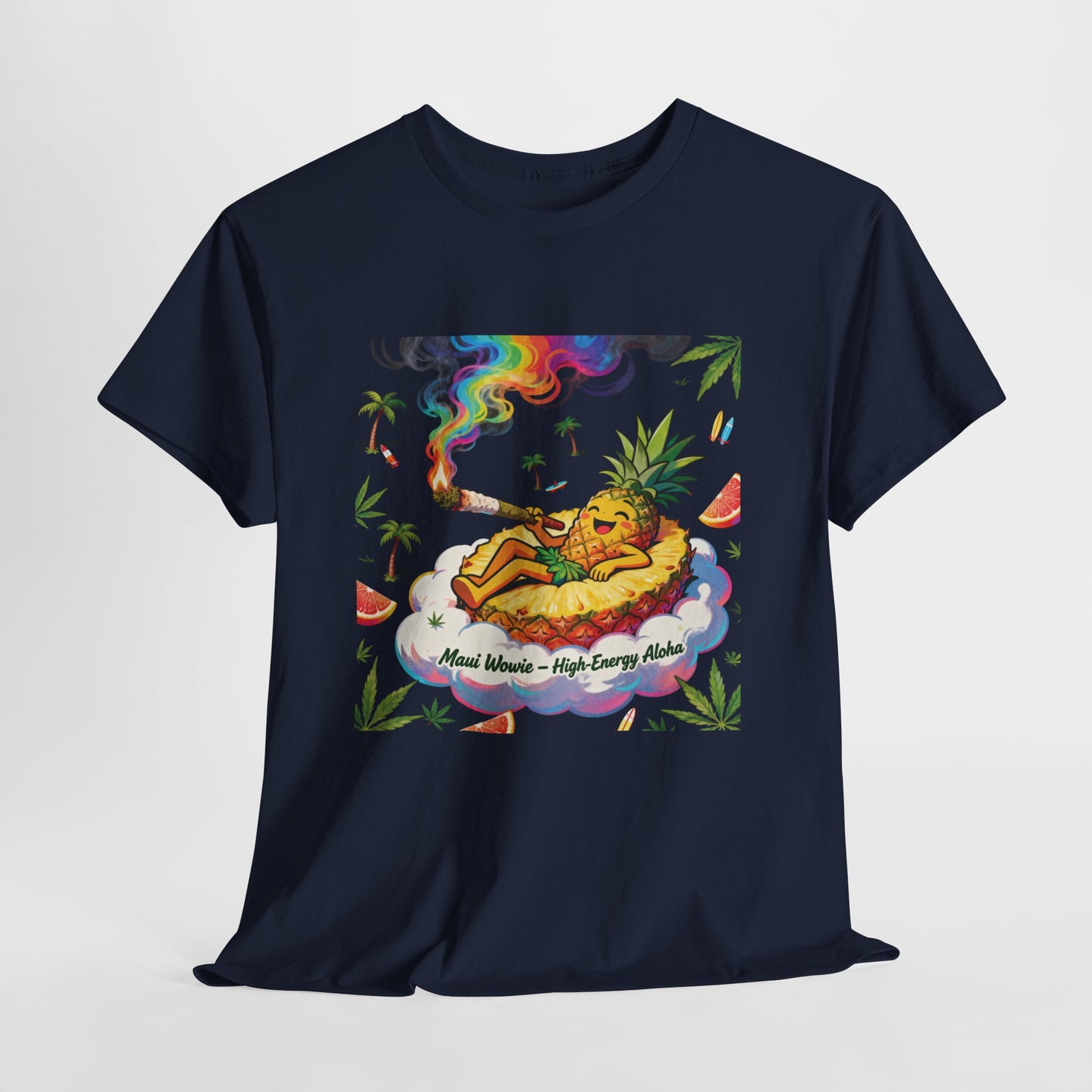 Pineapple Chill T‑Shirt — 'Good Vibes, High Times' Psychedelic Tropical Tee