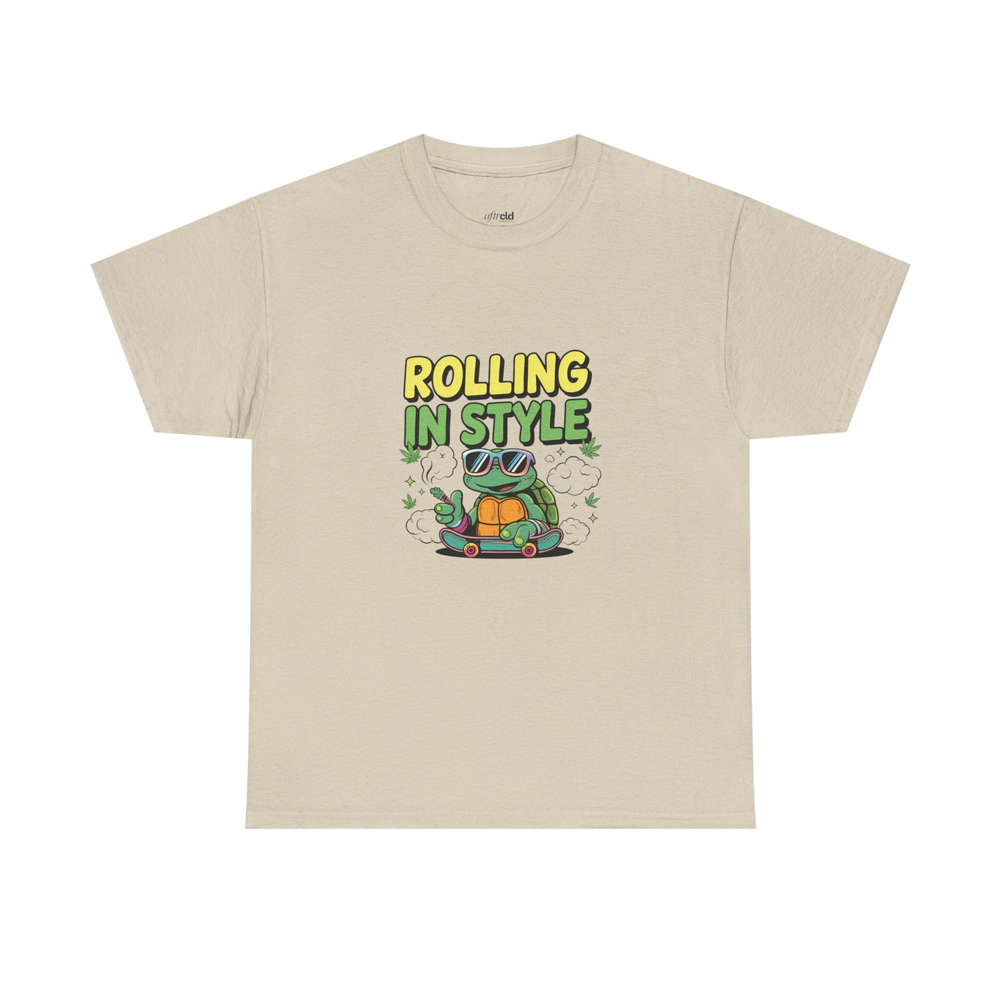 Rolling in Style Turtle T-Shirt — Cute Cartoon Turtle Graphic Tee