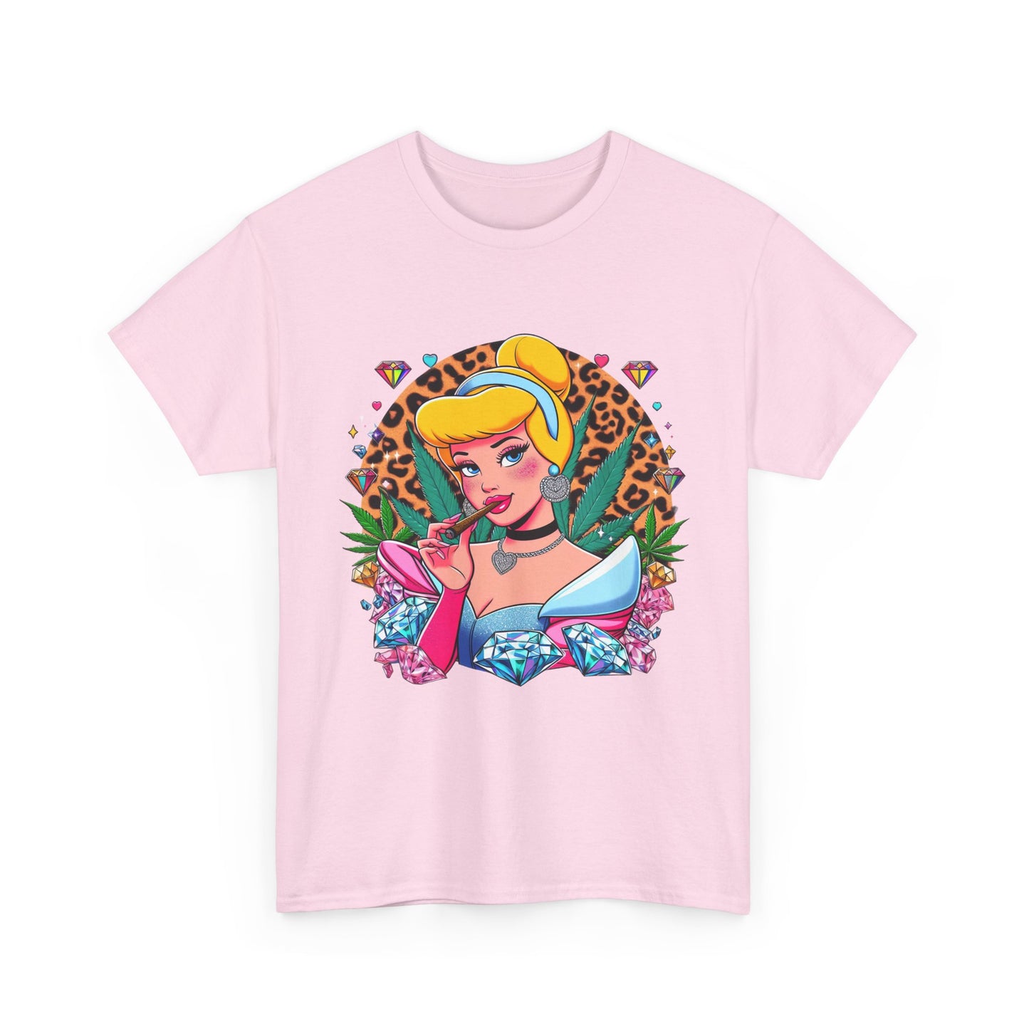 Cinderella Retro Pinup Tee — "Look Like Barbie, Smoke Like Marley" Graphic T‑Shirt