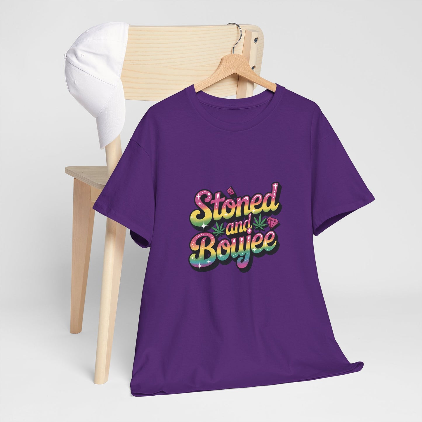 T-Shirt — "Stoned and Boujee" Colorful Retro Graphic Tee