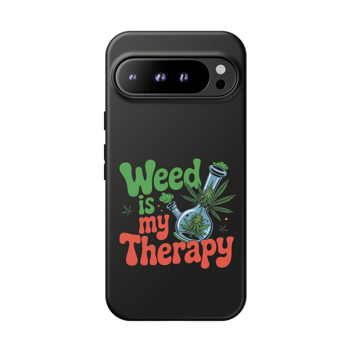 Phone Case — "Weed Is My Therapy" Retro Cannabis Design