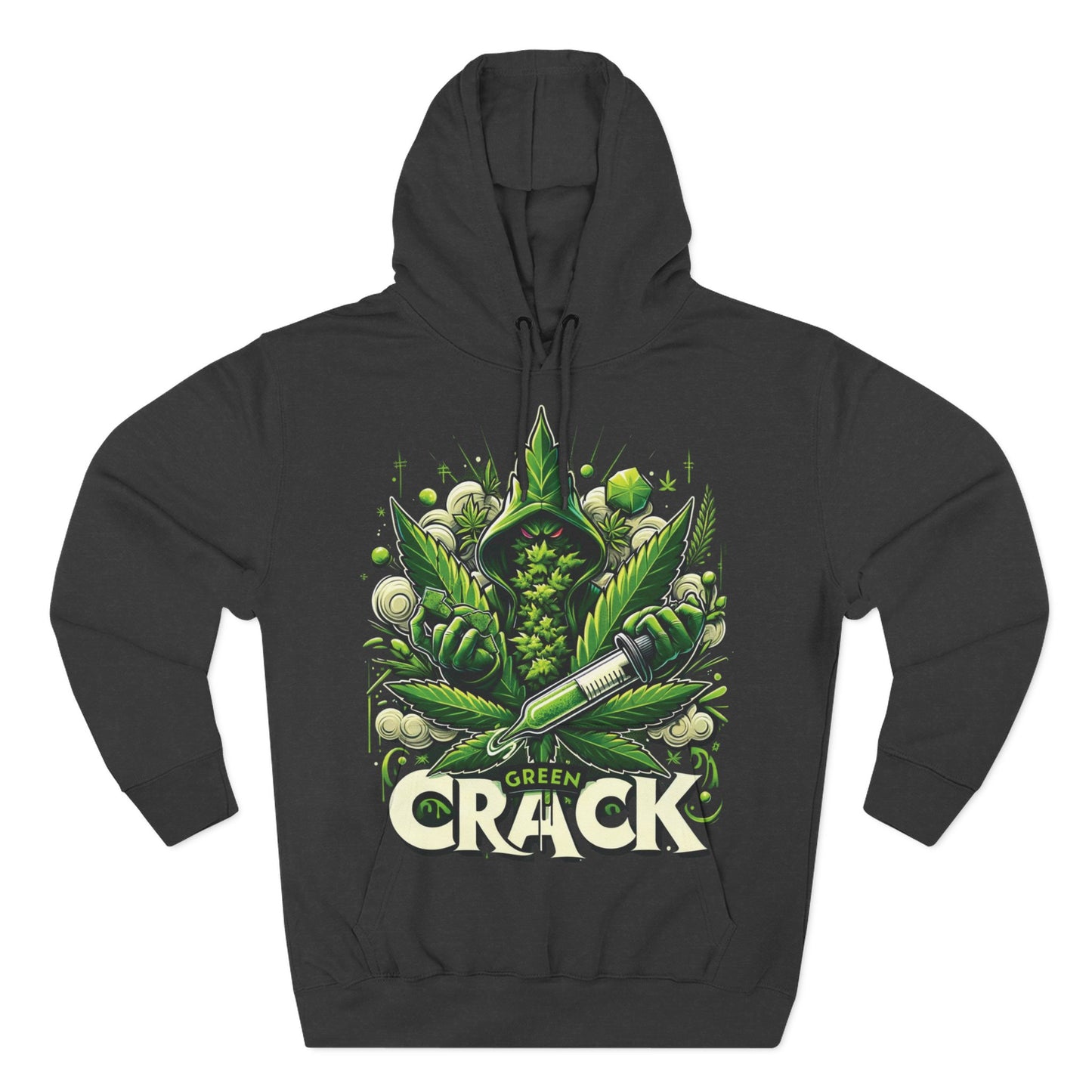 Green Crack Three-Panel Fleece Hoodie