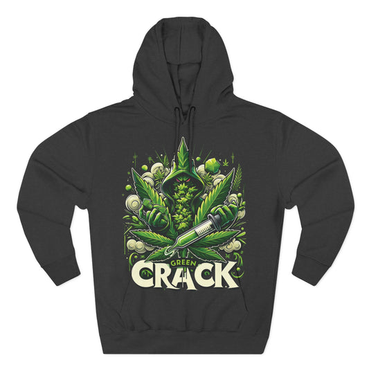 Green Crack Three-Panel Fleece Hoodie