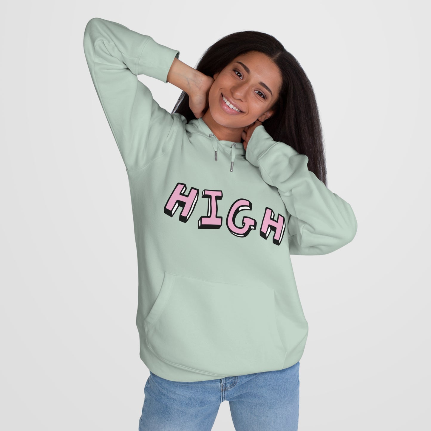 420 Hoodie — "HIGH" Front & "It's 4:20 Baby" Back Graphic Pullover