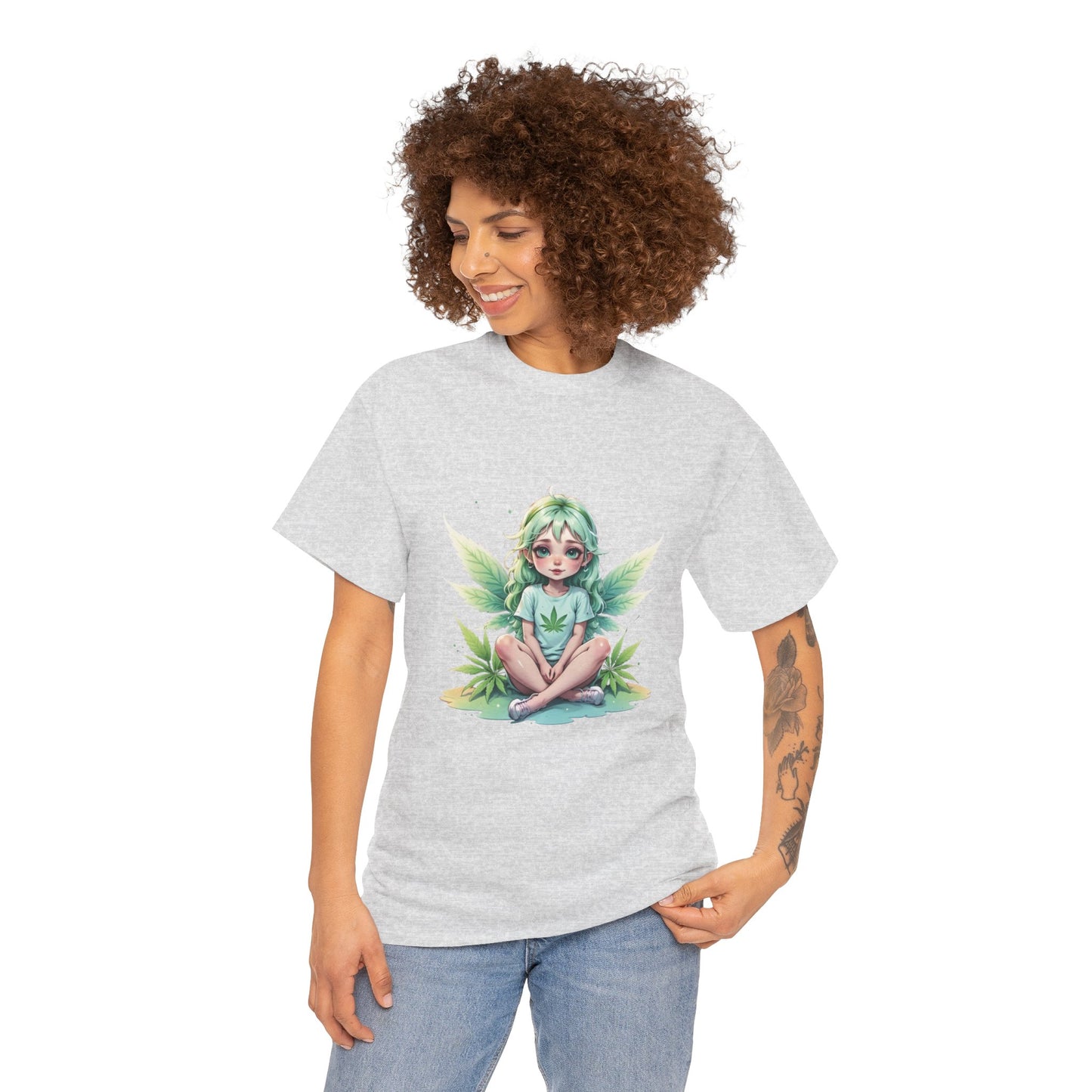 Fairy 420 Girl Graphic Tee — Cute Green Forest Sprite T‑Shirt