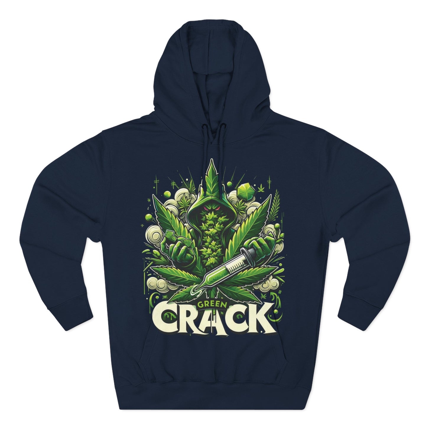 Green Crack Three-Panel Fleece Hoodie