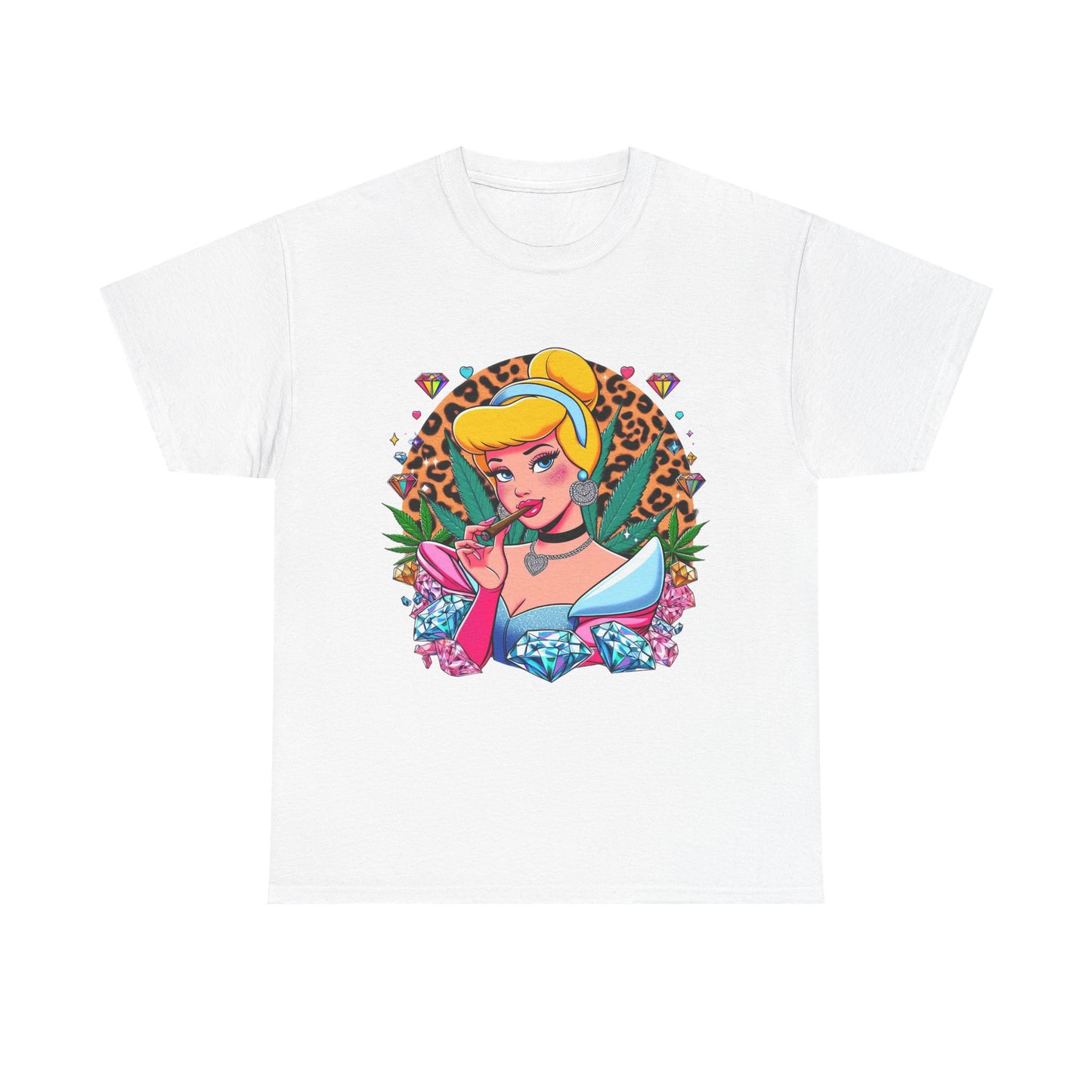 Cinderella Retro Pinup Tee — "Look Like Barbie, Smoke Like Marley" Graphic T‑Shirt