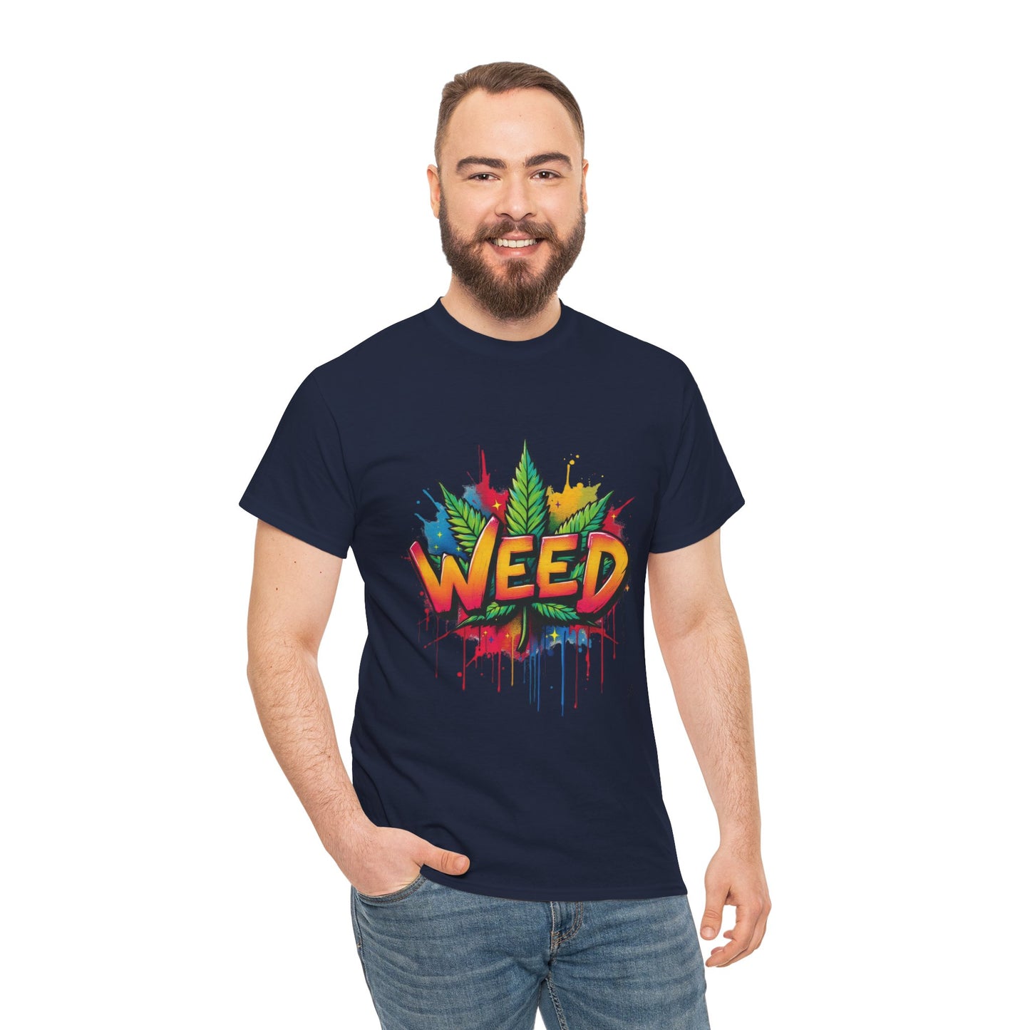 Weed Graffiti T-Shirt — Colorful 420 Leaf Street Art Tee