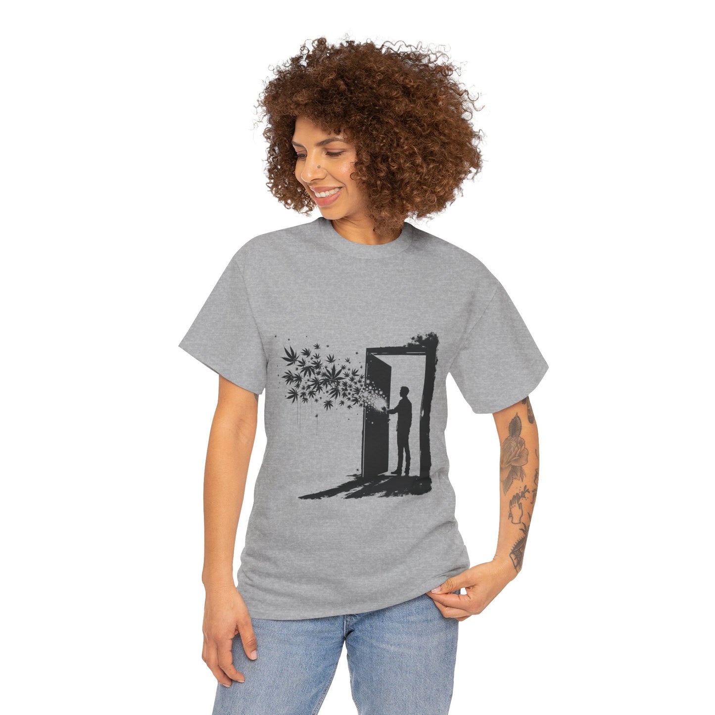 Dream Portal T‑Shirt — Silhouette Doorway with Stars Graphic