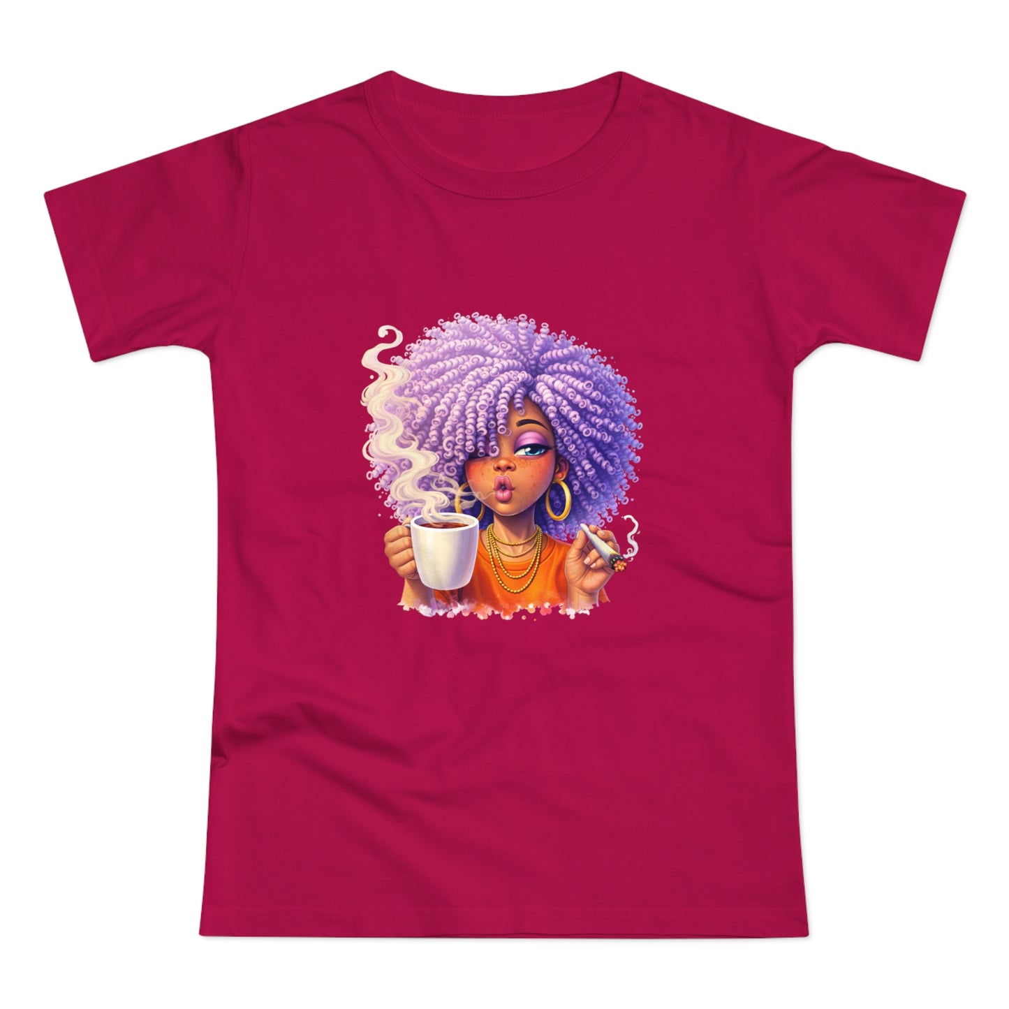 Women's T-Shirt — Afro Puff Coffee Girl Graphic Tee