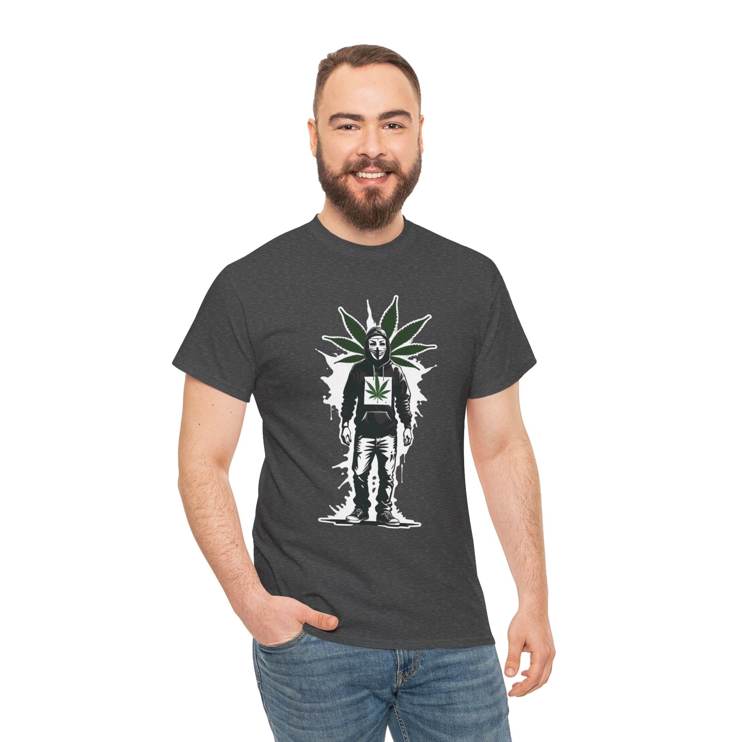 420 Stencil Graphic Tee — Leaf Hoodie Silhouette Shirt
