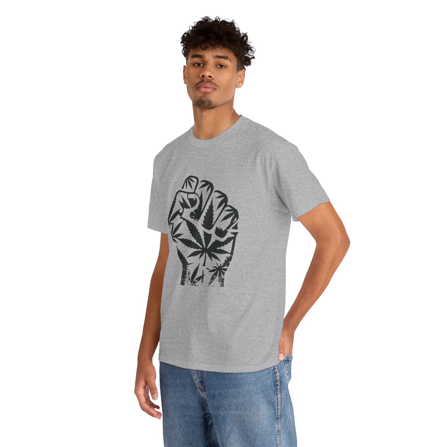 420 Fist T-Shirt — Green Leaf Power Tee