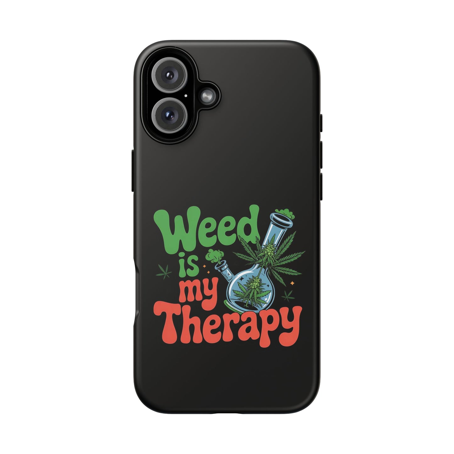 Phone Case — "Weed Is My Therapy" Retro Cannabis Design