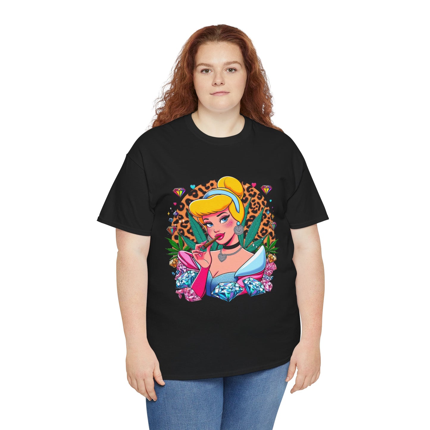 Cinderella Retro Pinup Tee — "Look Like Barbie, Smoke Like Marley" Graphic T‑Shirt