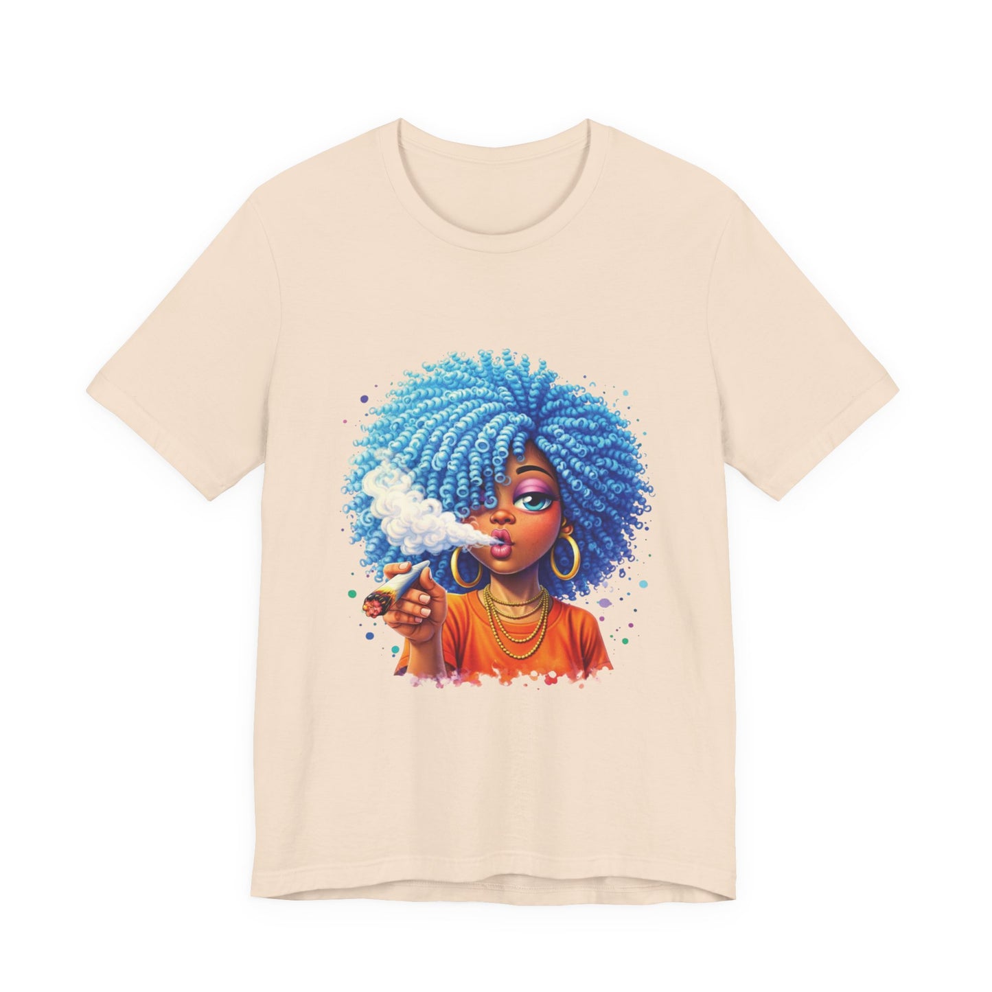 Afro Puff Vibes T-Shirt — Cool Blue Hair Graphic Tee