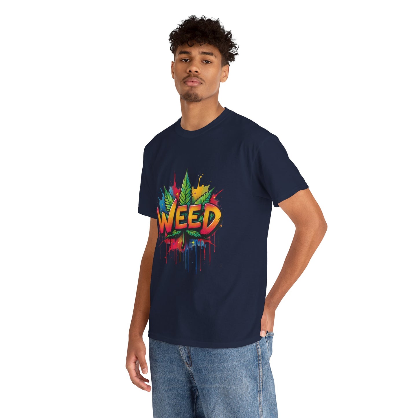 Weed Graffiti T-Shirt — Colorful 420 Leaf Street Art Tee