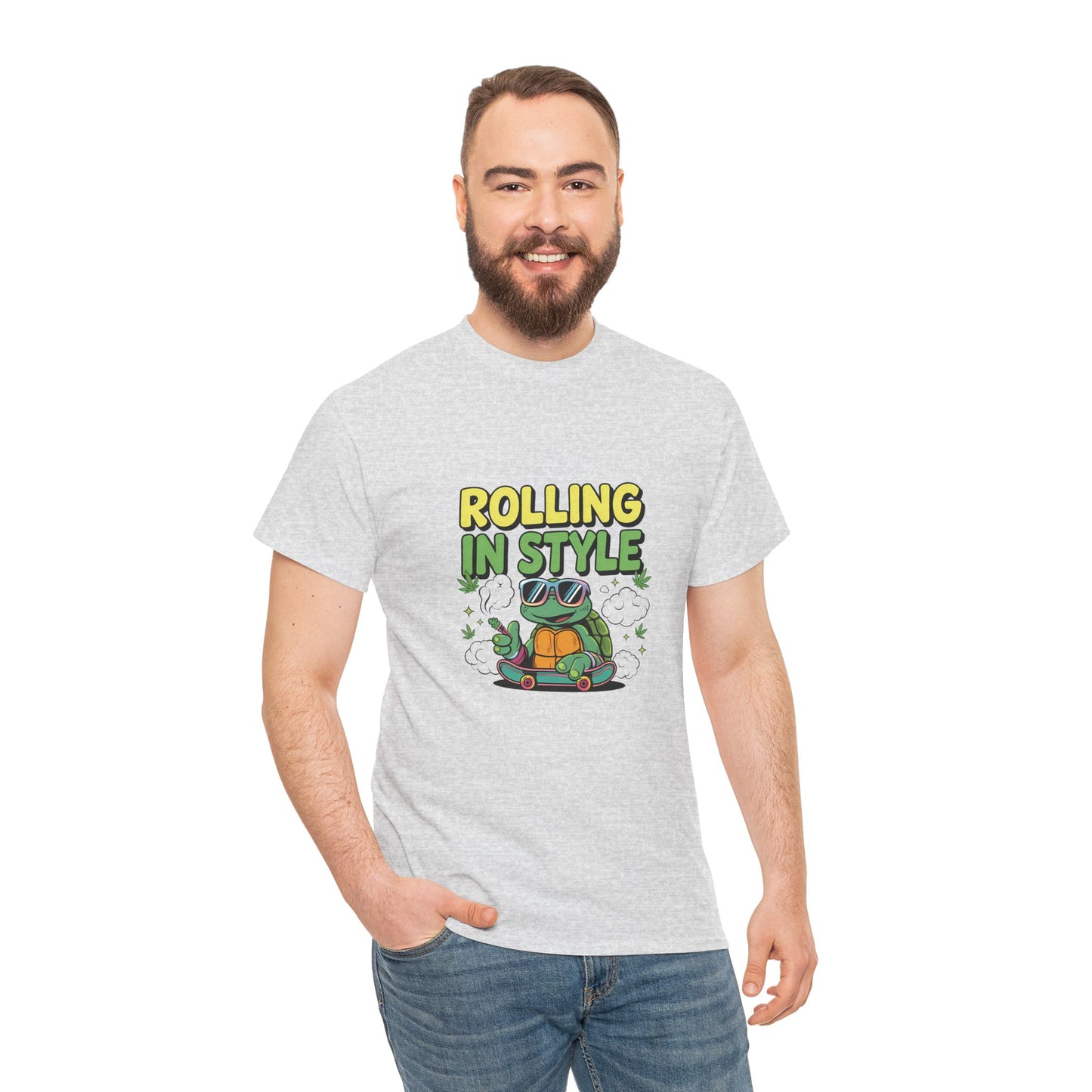 Rolling in Style Turtle T-Shirt — Cute Cartoon Turtle Graphic Tee