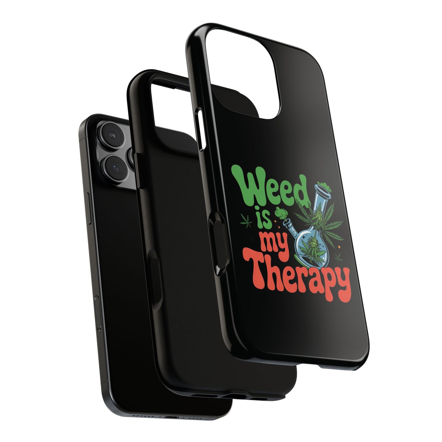 Phone Case — "Weed Is My Therapy" Retro Cannabis Design