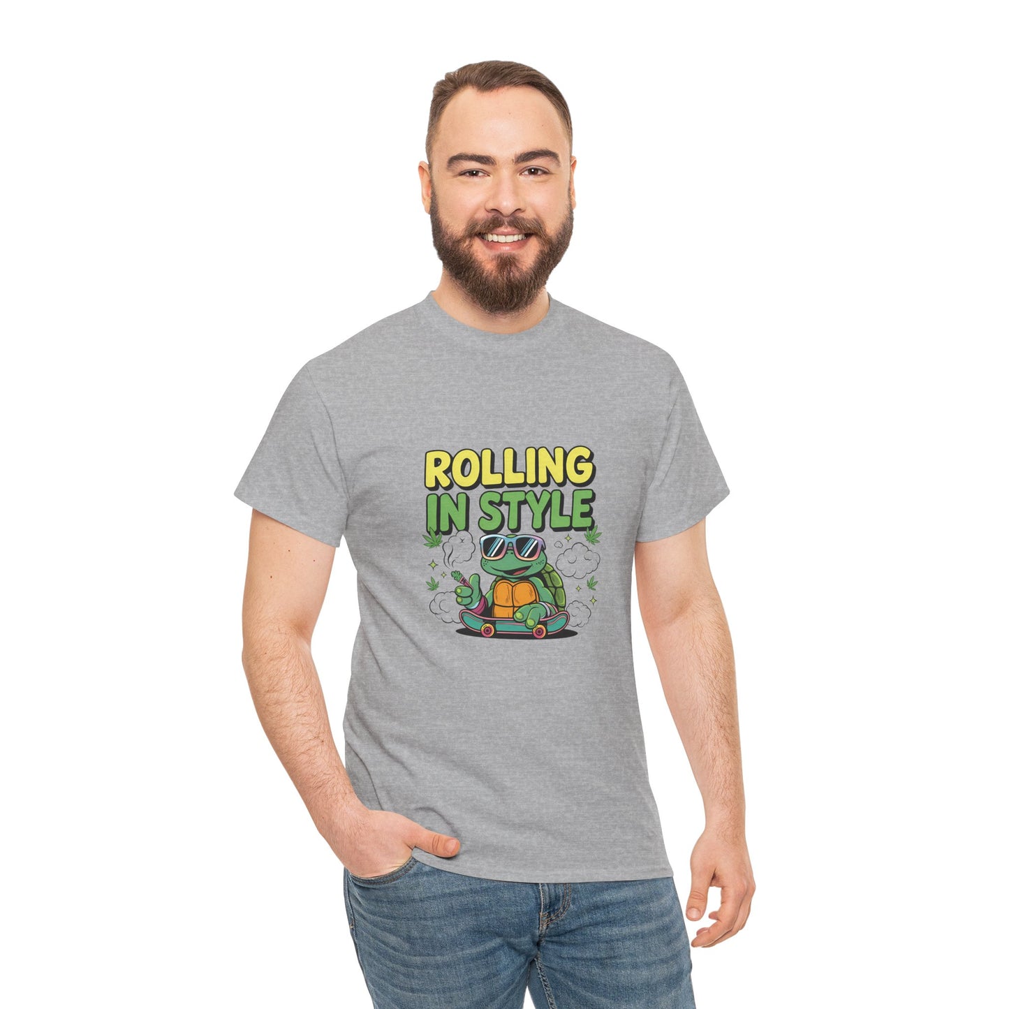 Rolling in Style Turtle T-Shirt — Cute Cartoon Turtle Graphic Tee