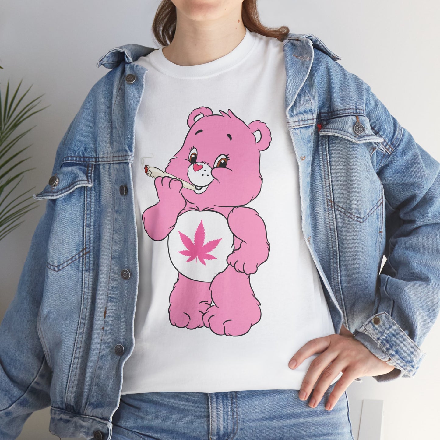 Pink 420 Bear T‑Shirt — Cute Stoner Graphic Tee