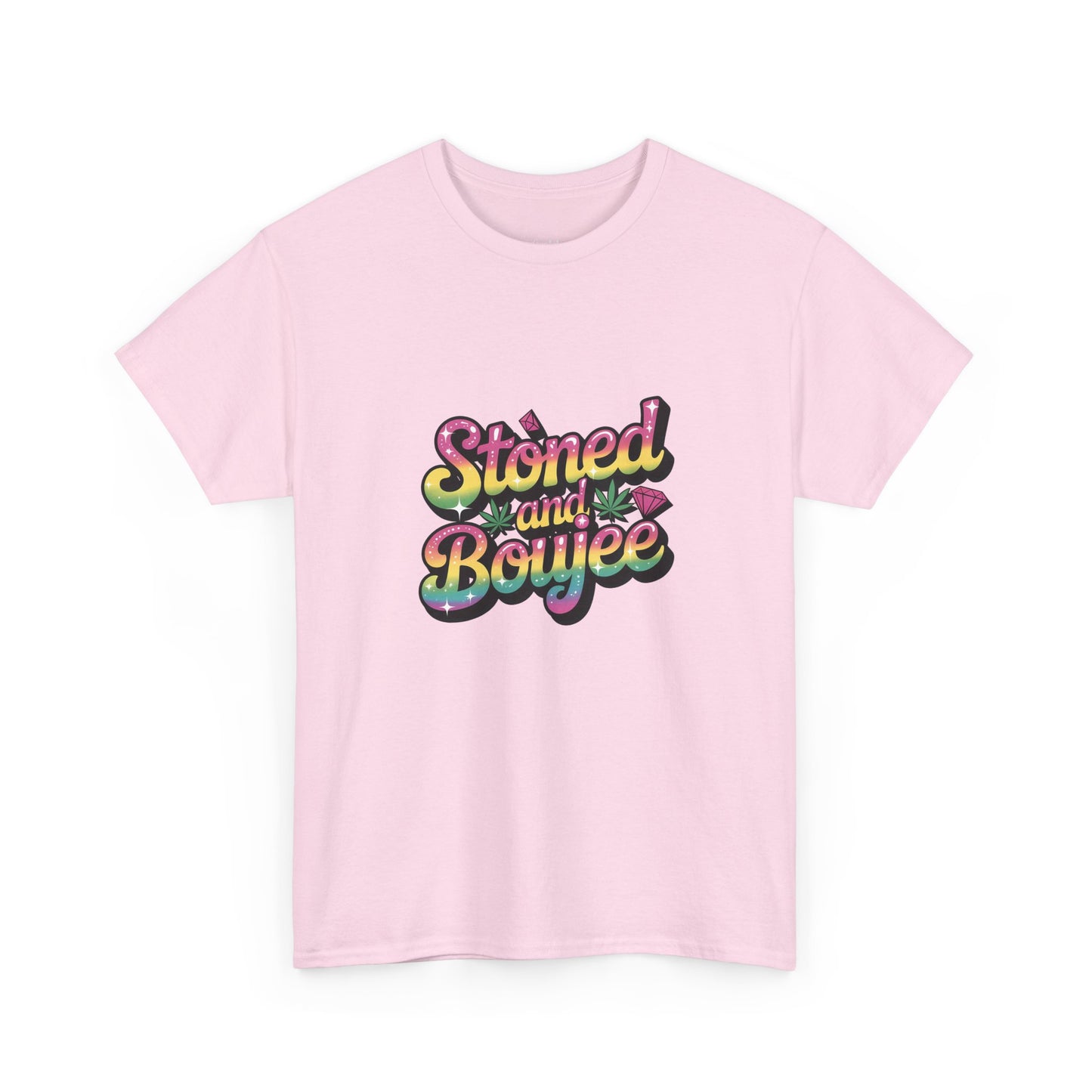 T-Shirt — "Stoned and Boujee" Colorful Retro Graphic Tee