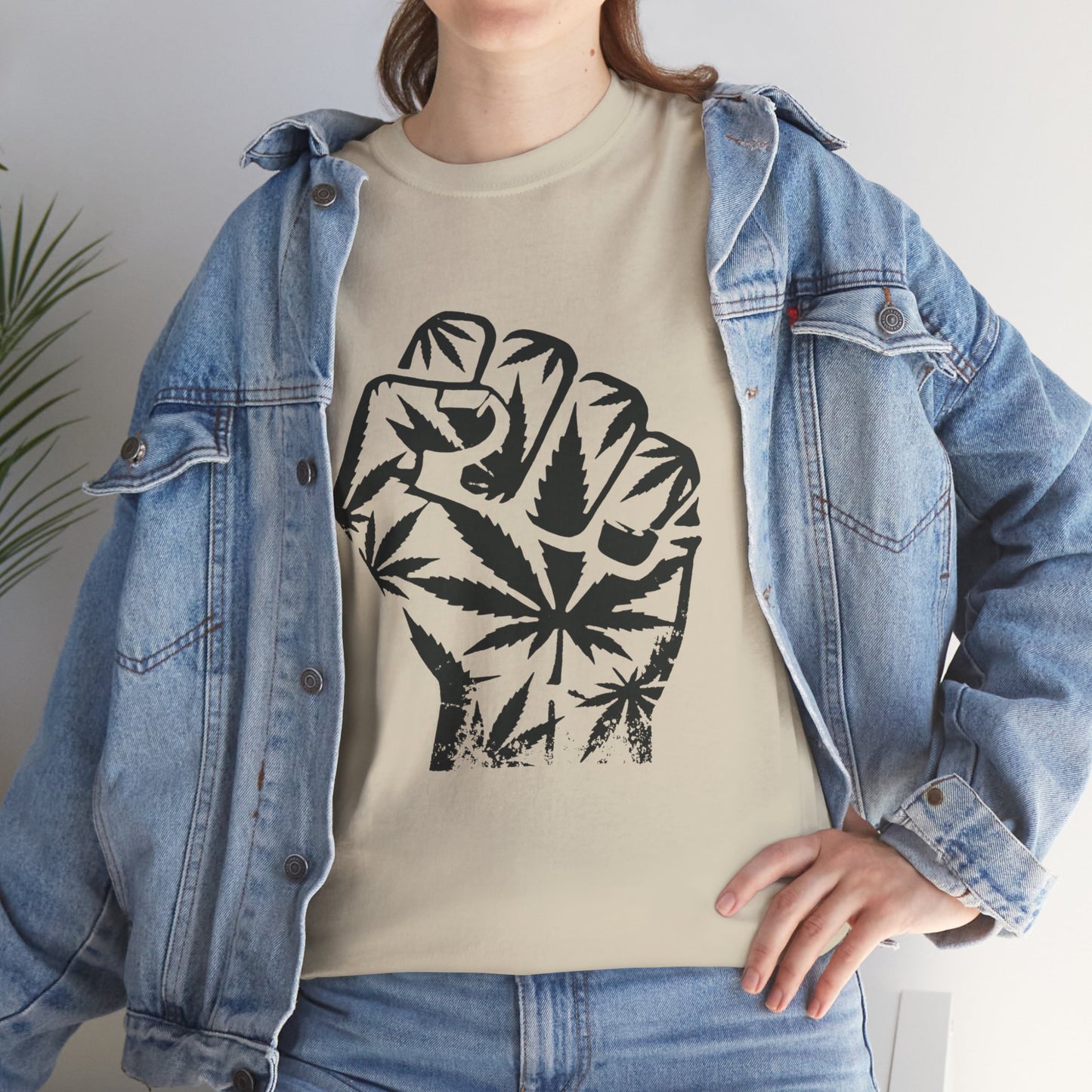 420 Fist T-Shirt — Green Leaf Power Tee