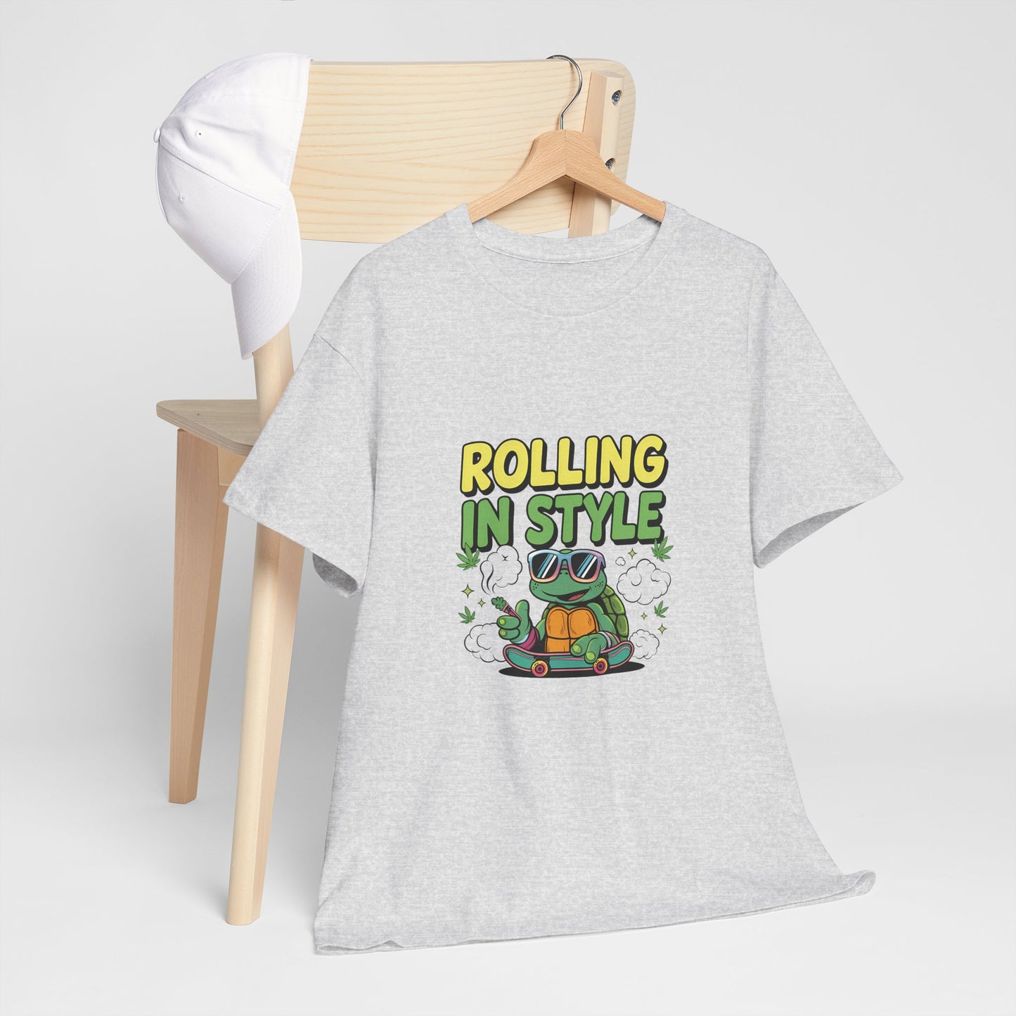Rolling in Style Turtle T-Shirt — Cute Cartoon Turtle Graphic Tee