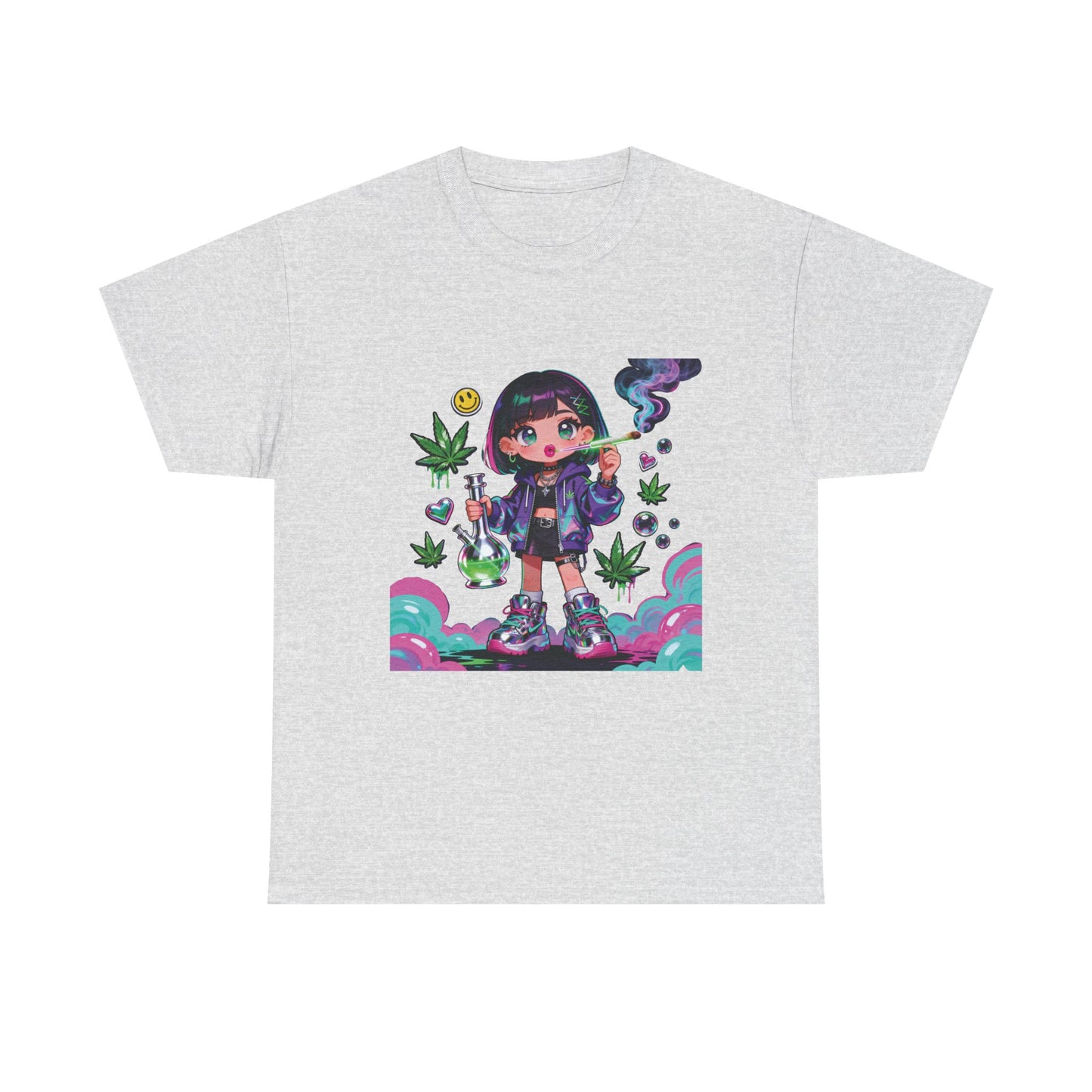 Graphic Tee — Cute Grunge Girl with 420 Art (Kawaii Stoner Aesthetic)