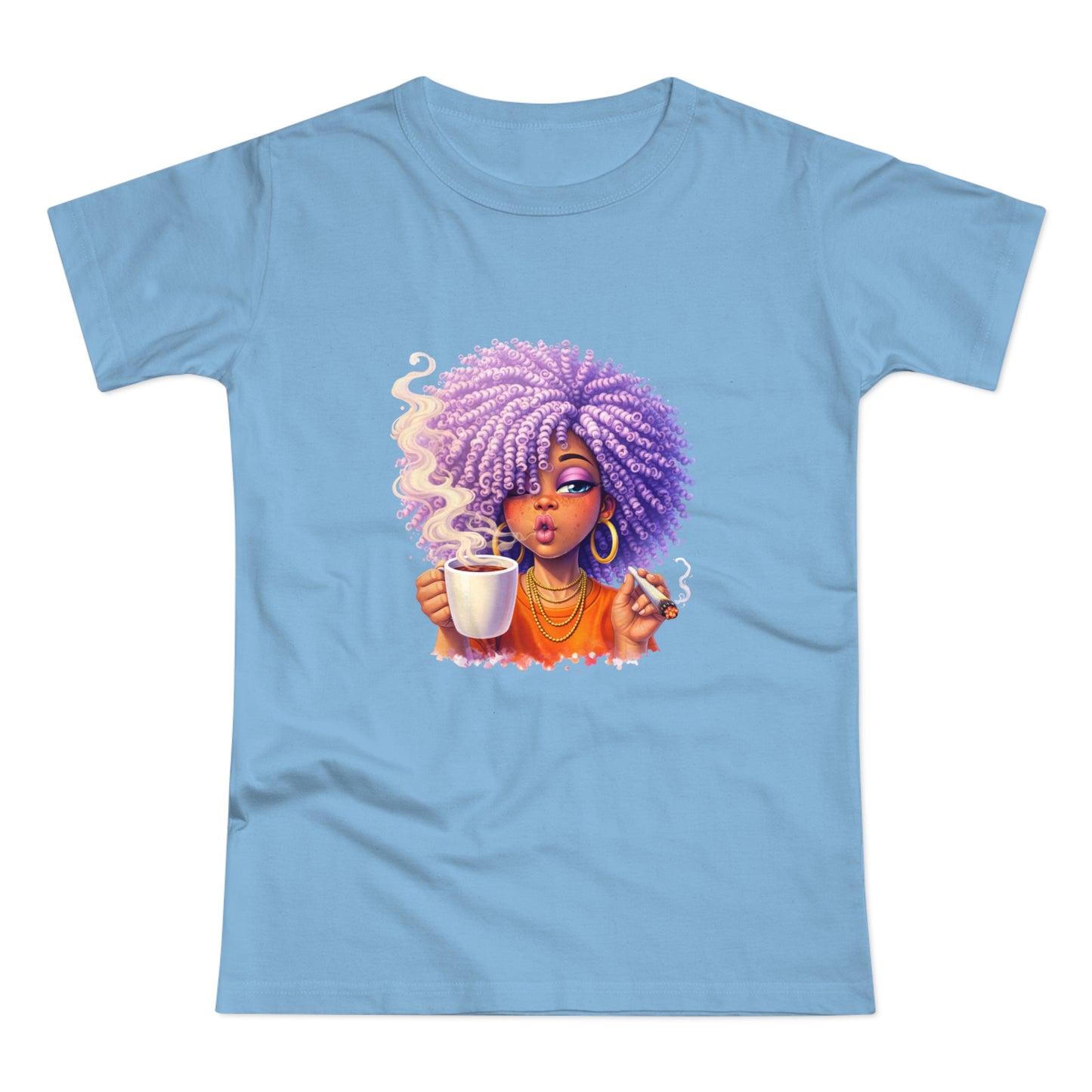 Women's T-Shirt — Afro Puff Coffee Girl Graphic Tee