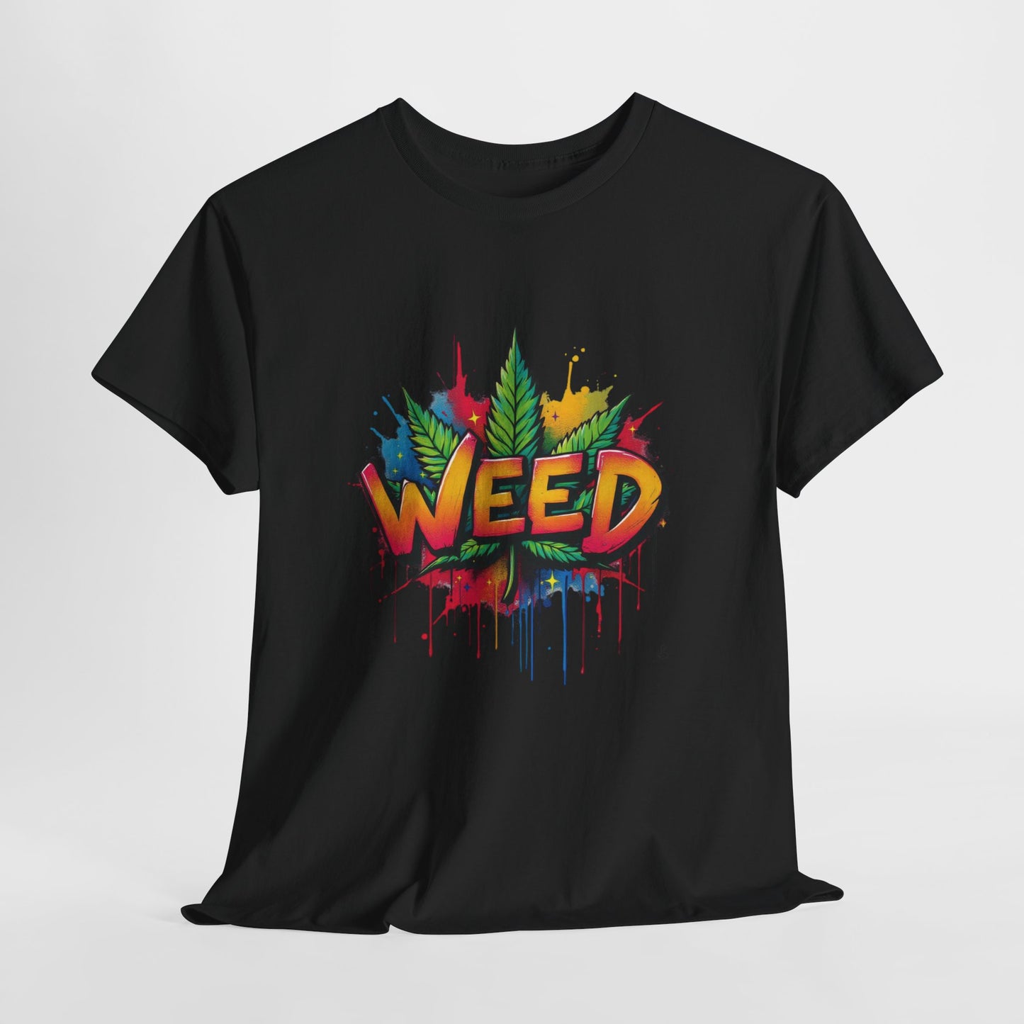 Weed Graffiti T-Shirt — Colorful 420 Leaf Street Art Tee