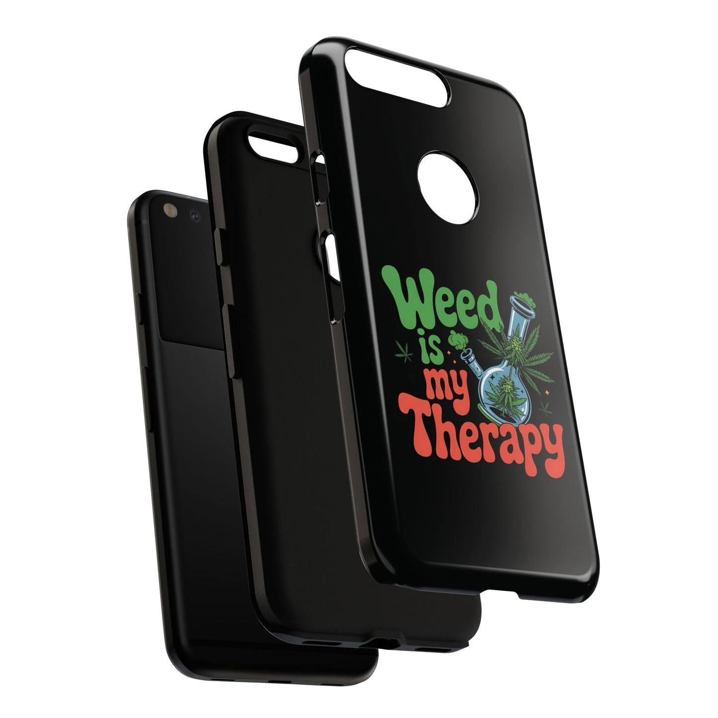 Phone Case — "Weed Is My Therapy" Retro Cannabis Design