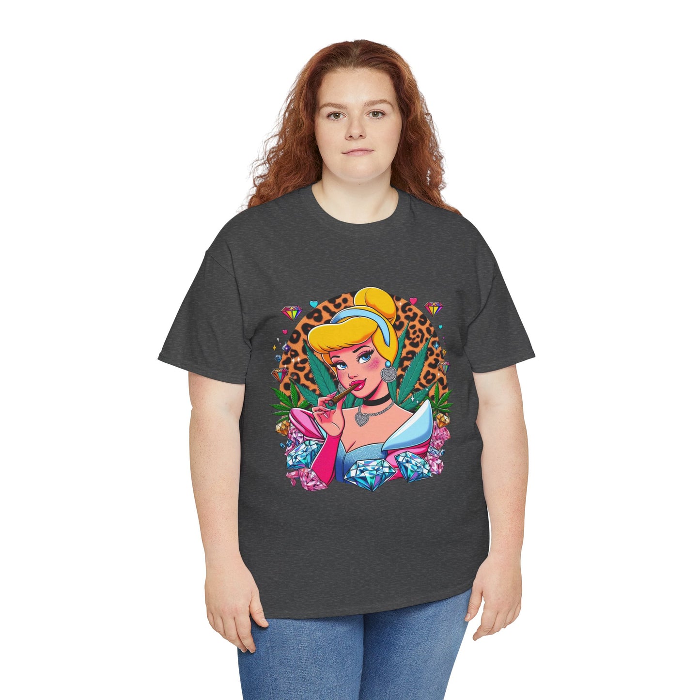 Cinderella Retro Pinup Tee — "Look Like Barbie, Smoke Like Marley" Graphic T‑Shirt