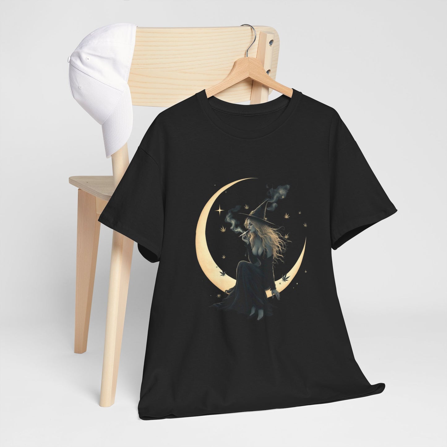 Moon Witch T‑Shirt — Mystical Crescent Moon Witch Graphic Tee