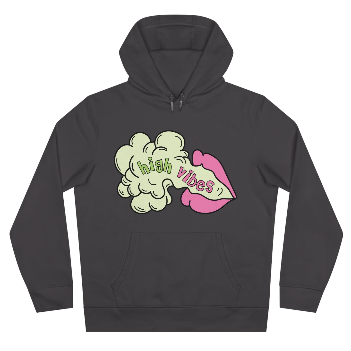 High Vibes Pot Princess Hoodie – Cute Pink Heart 420 Graphic Hooded Sweatshirt