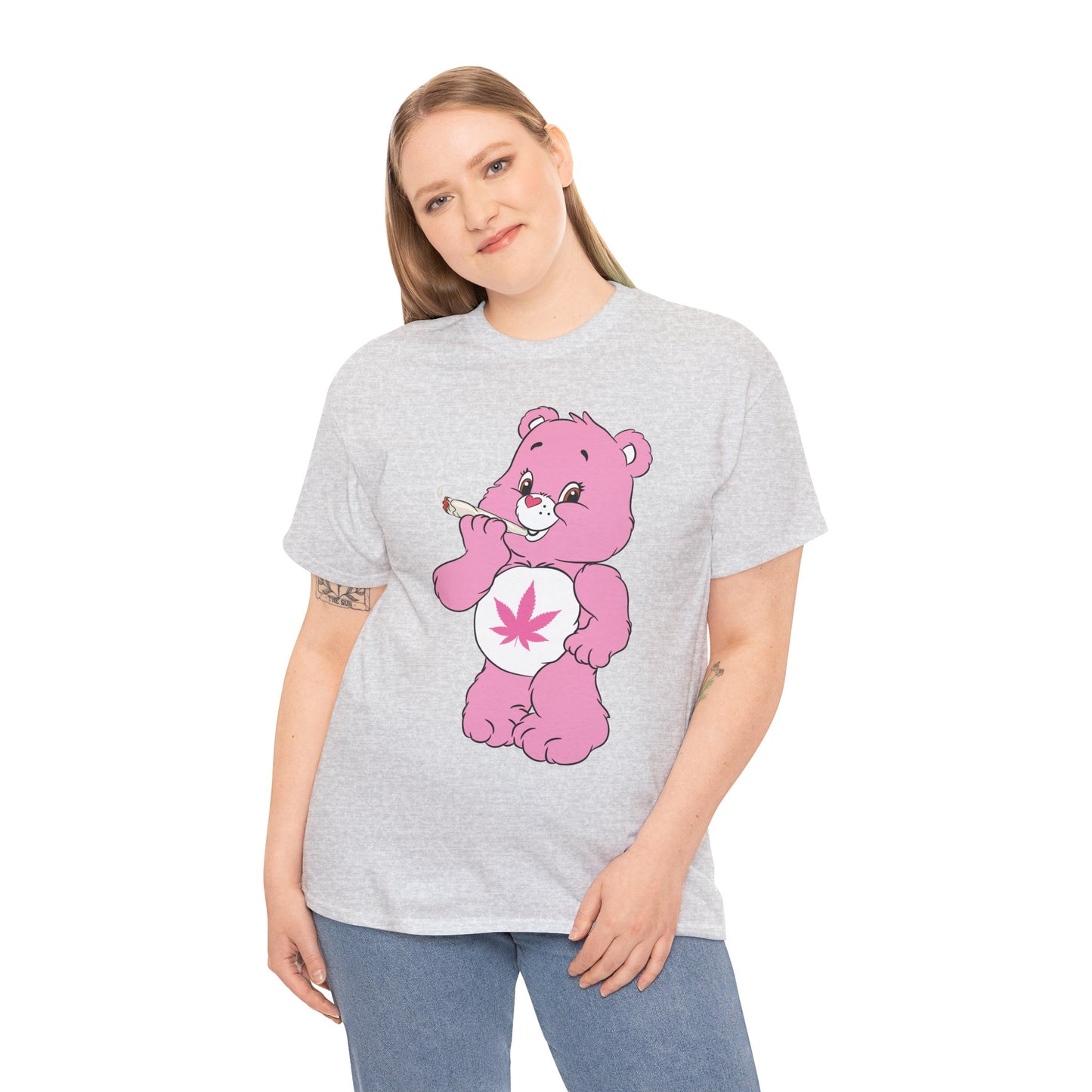 Pink 420 Bear T‑Shirt — Cute Stoner Graphic Tee