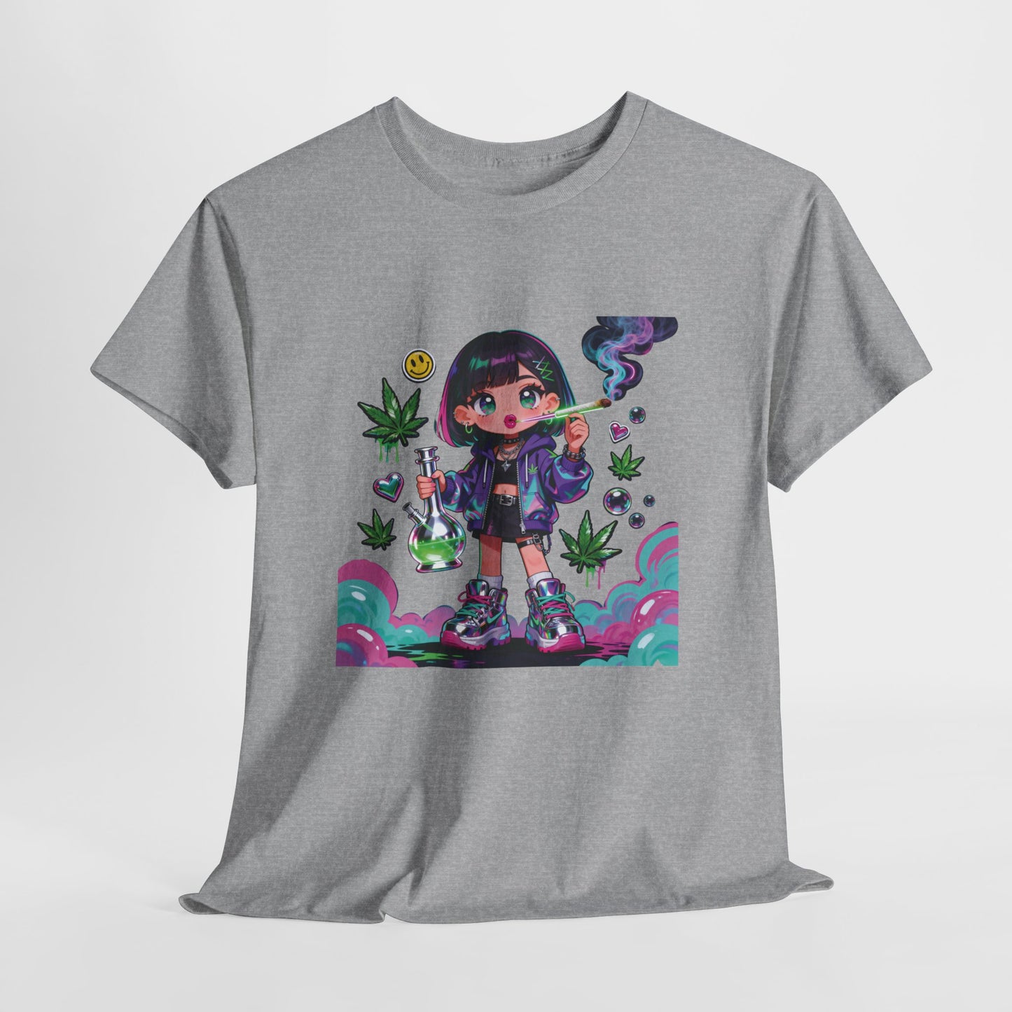 Graphic Tee — Cute Grunge Girl with 420 Art (Kawaii Stoner Aesthetic)