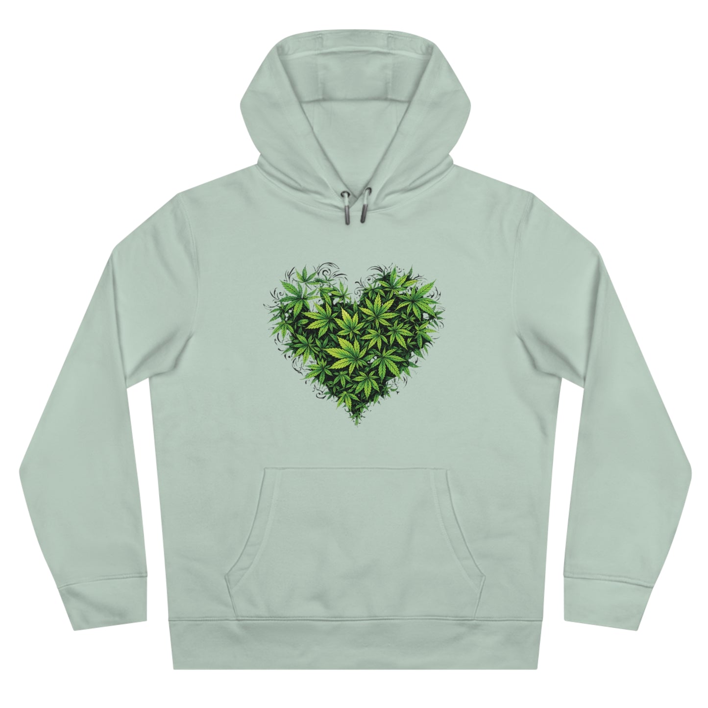 Green Heart Hoodie — 'Take the High Road' Green Heart Leaf Hoodie
