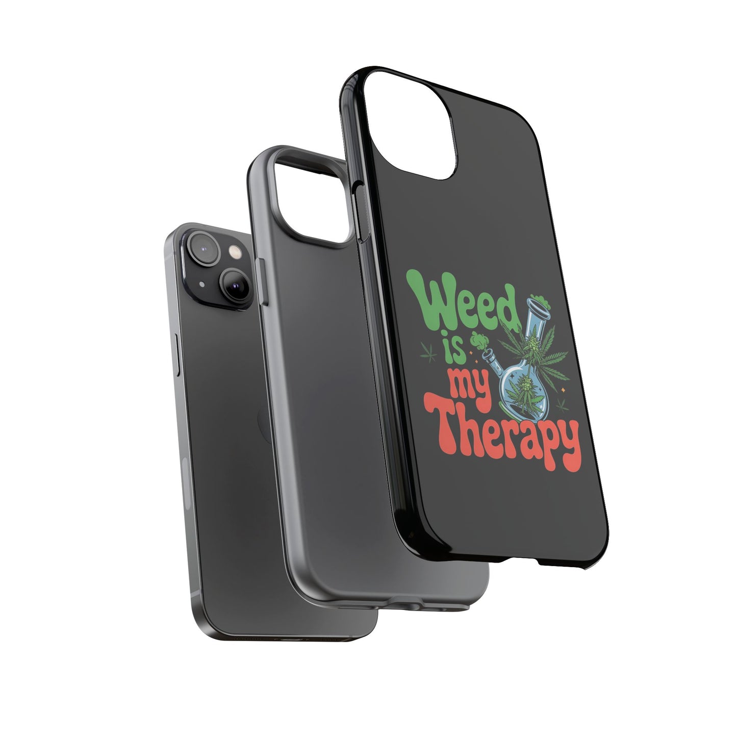 Phone Case — "Weed Is My Therapy" Retro Cannabis Design