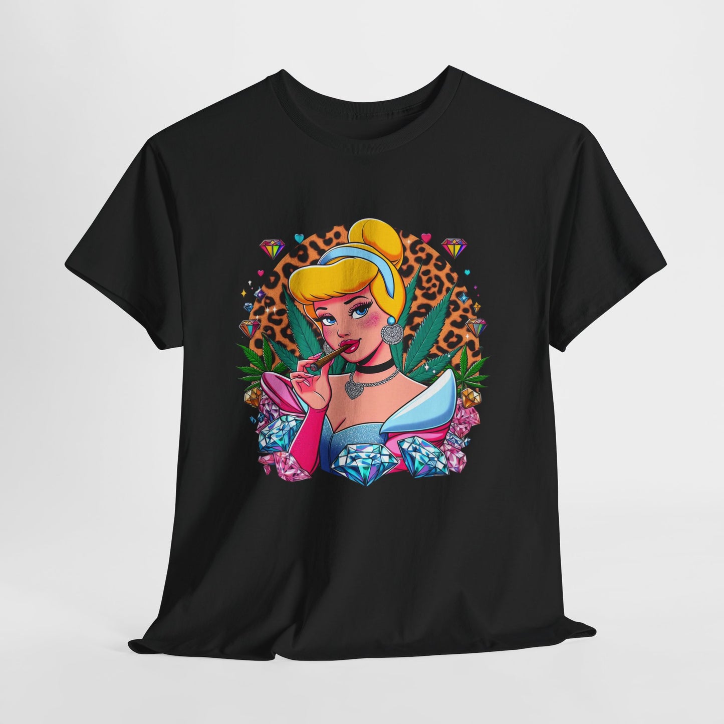 Cinderella Retro Pinup Tee — "Look Like Barbie, Smoke Like Marley" Graphic T‑Shirt