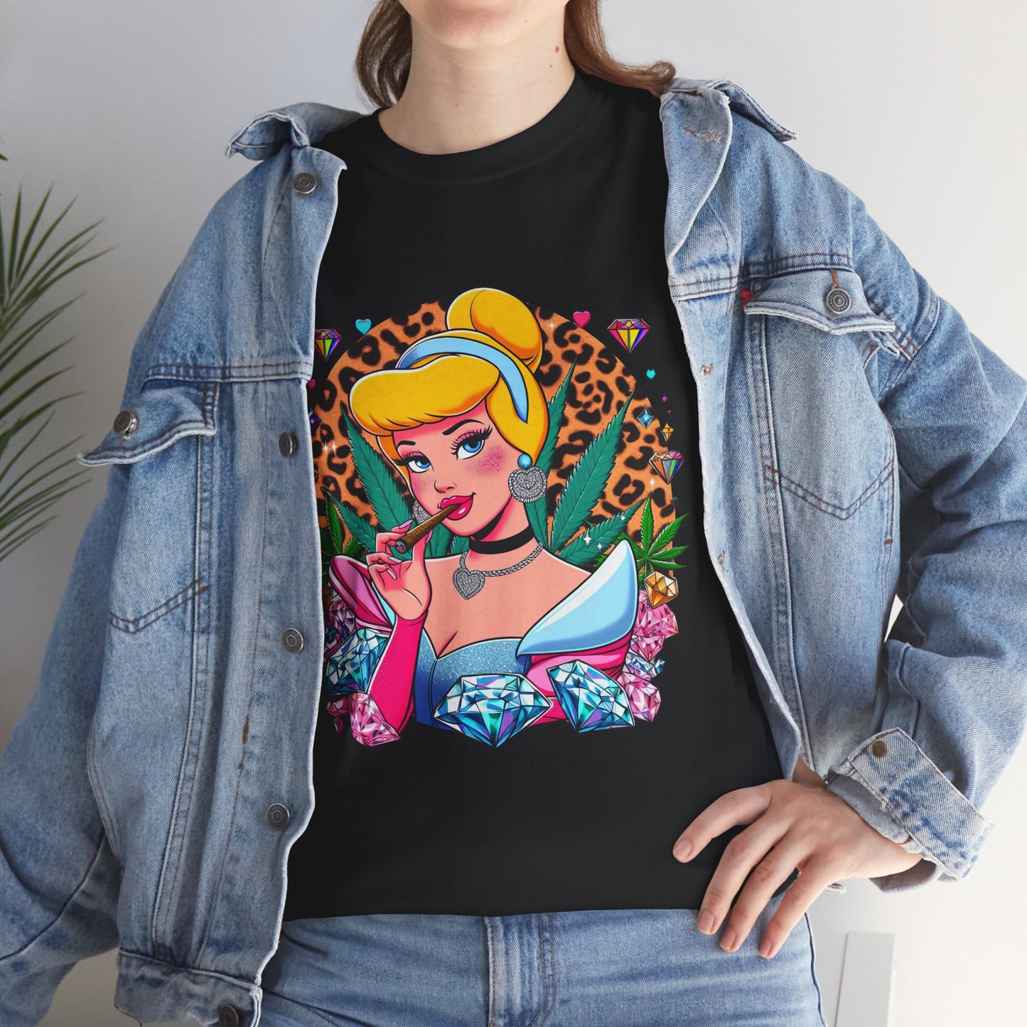 Cinderella Retro Pinup Tee — "Look Like Barbie, Smoke Like Marley" Graphic T‑Shirt